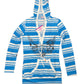Y2k Moda Piu Long Sleeve Dress with Hood White Blue - M/L