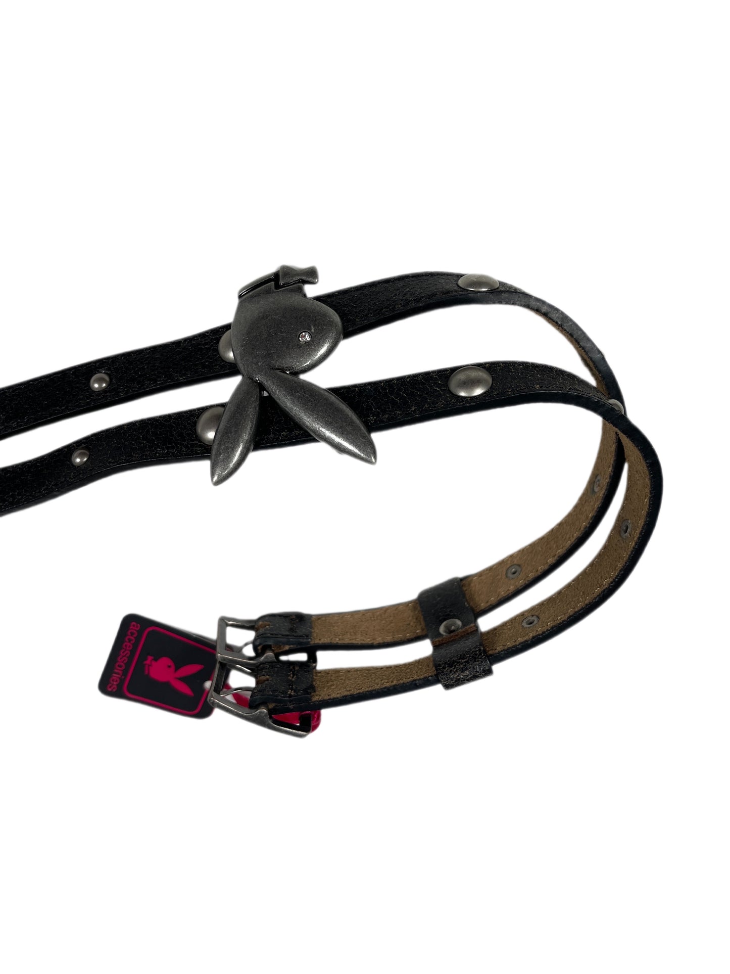 Y2k Playboy Leather Belt Black 2004