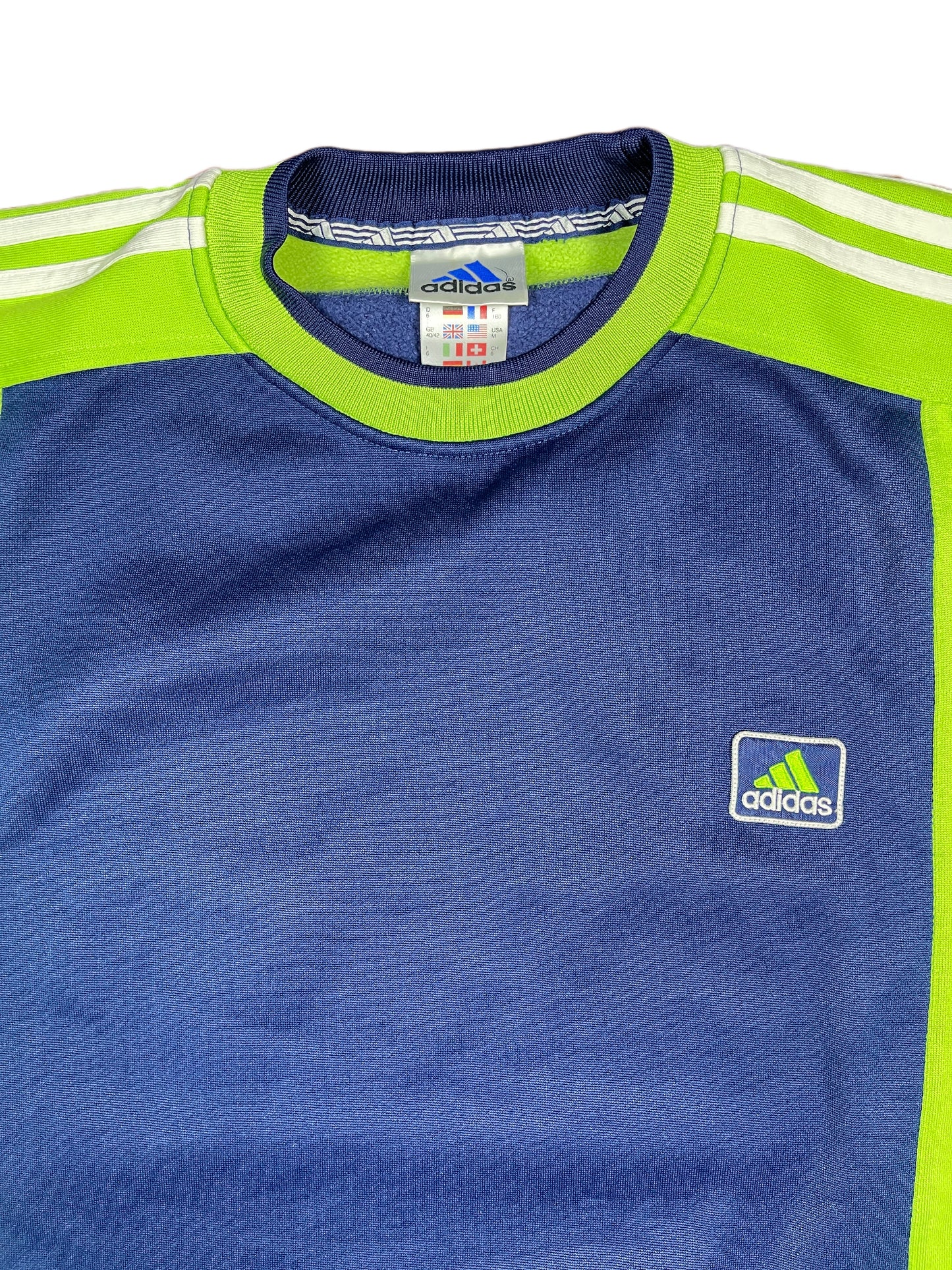Vintage Adidas Sweatshirt Navy Green - L