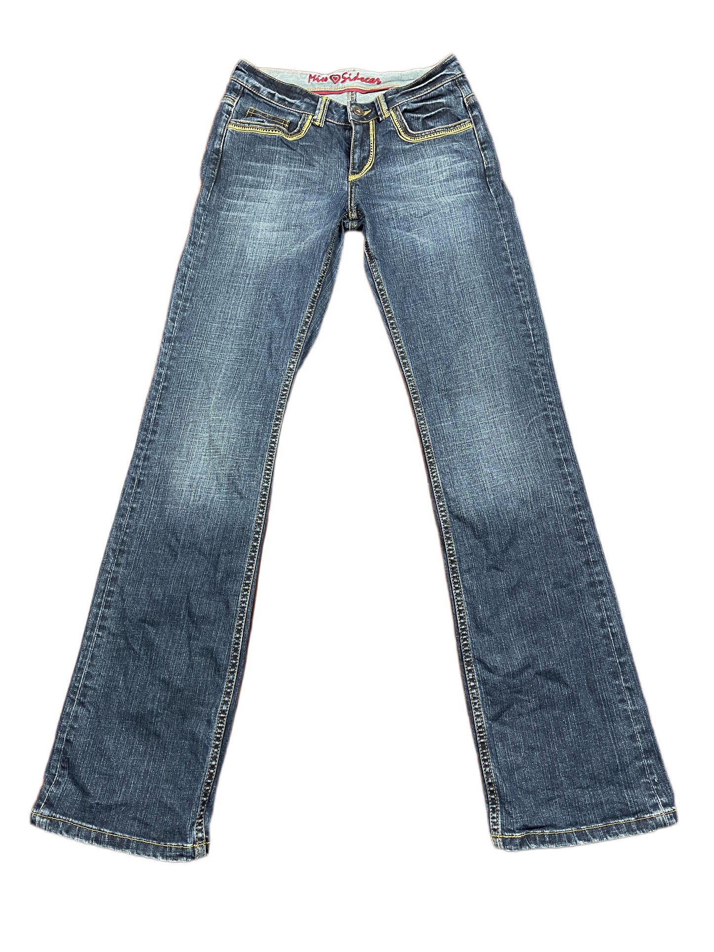 Y2k Miss Sidecar Bootcut Low Waist Denim Pants Blue - M