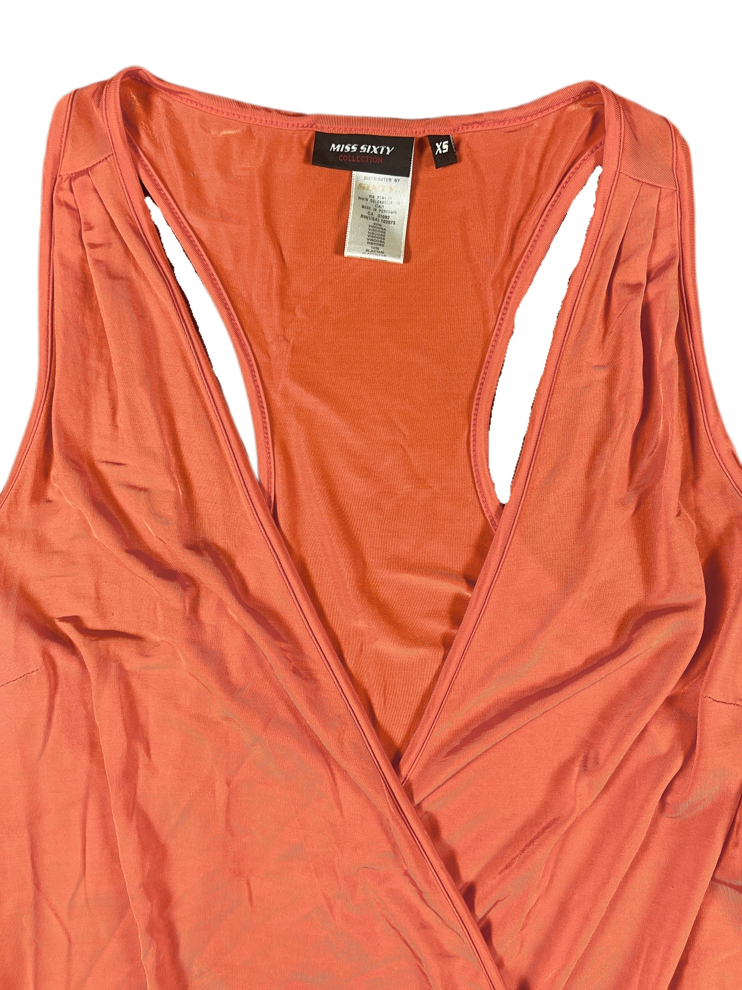 Y2k Miss Sixty Sleeveless Dress Orange - XS