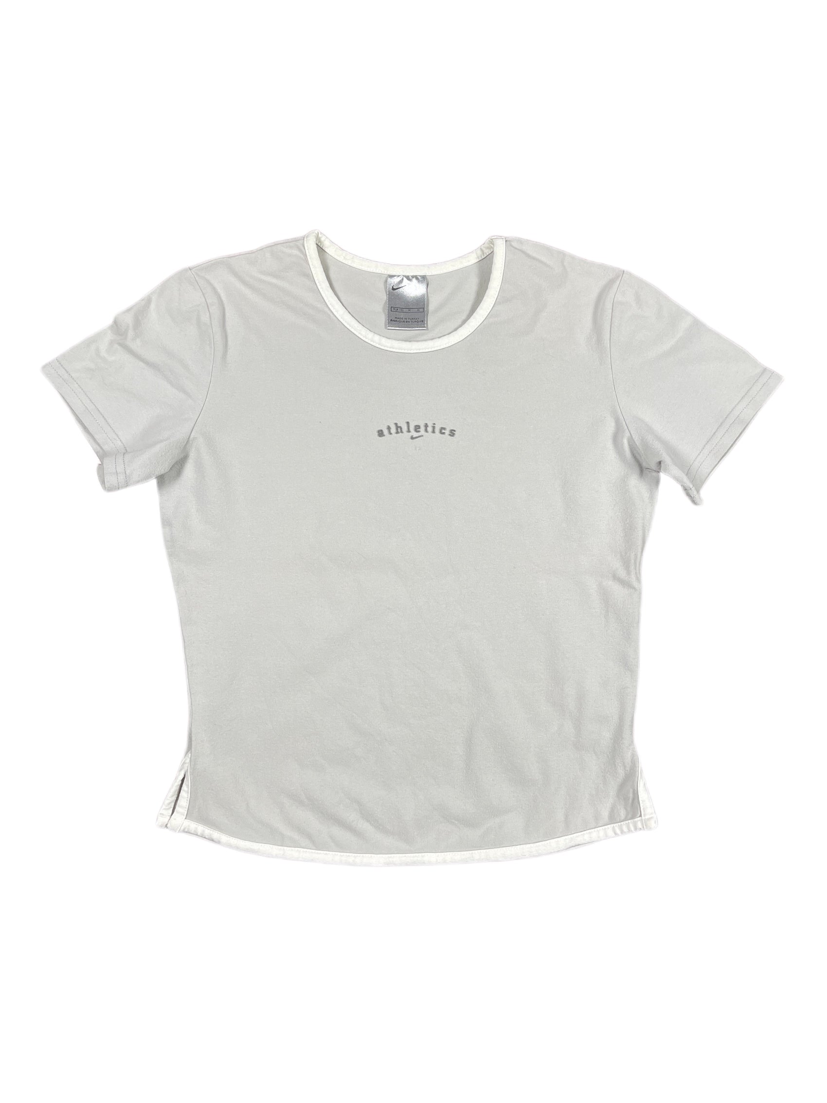 Vintage Nike Athletics Short Sleeve Top Gray - M