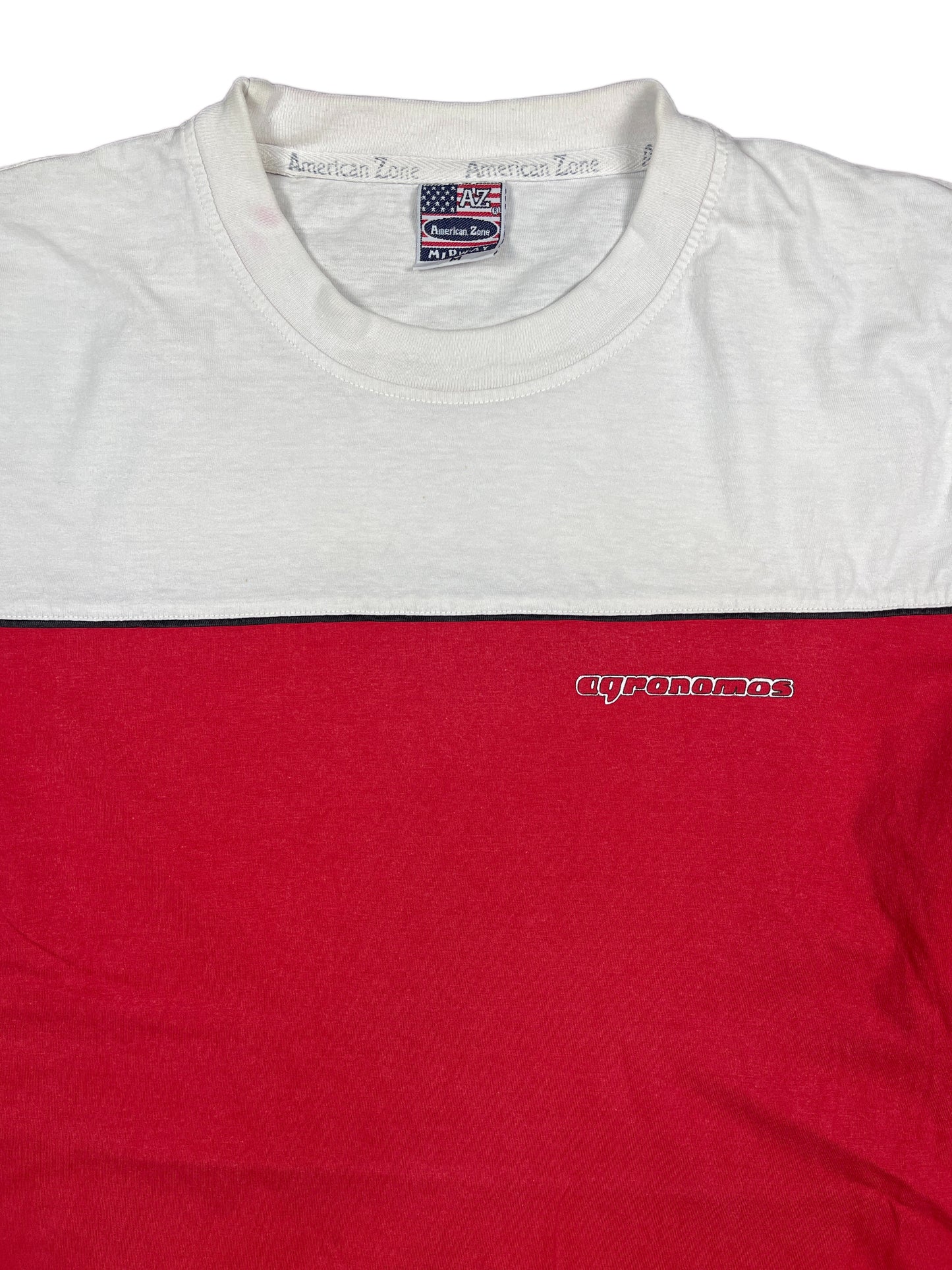 Vintage Argonomos T-Shirt Red White 90s - M