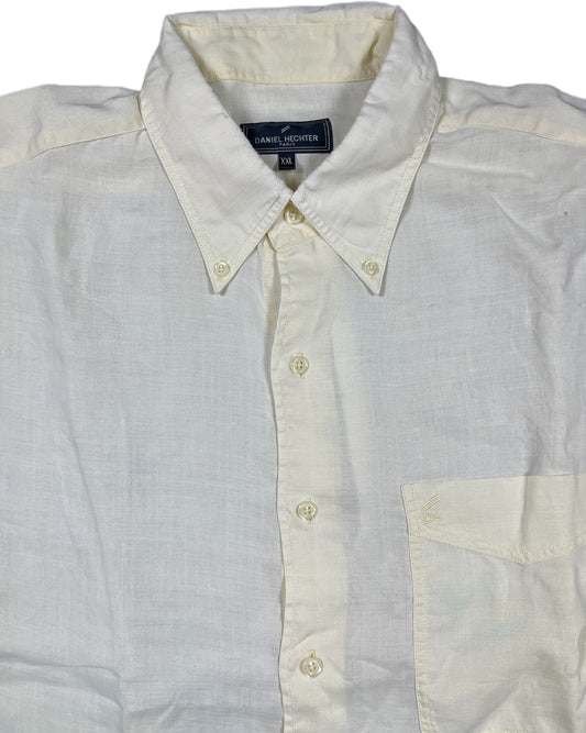 Vintage Daniel Hechter Shortsleeve Shirt Yellow Linen XXL