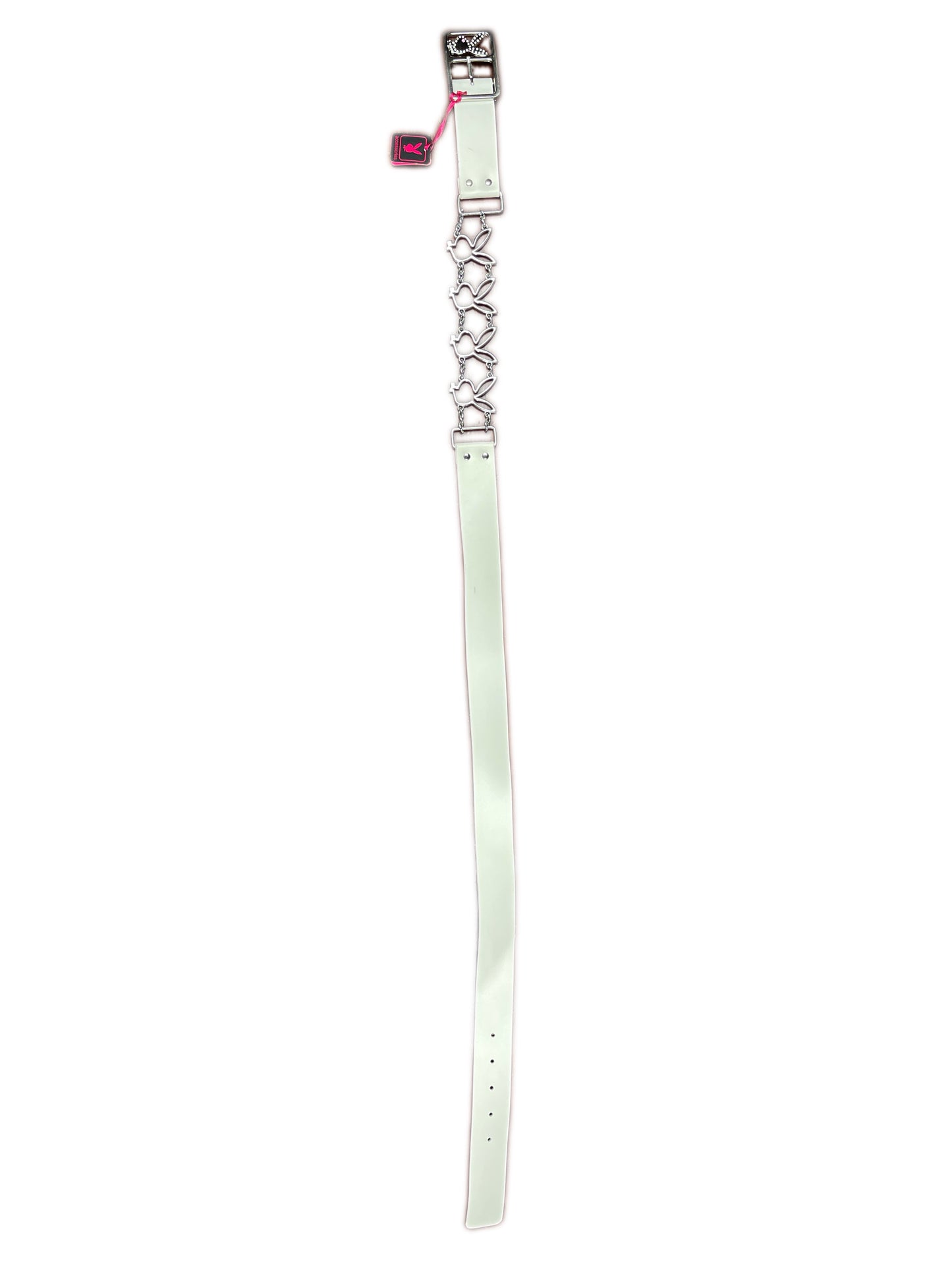 Y2k Playboy Leather Plug Belt White 2004