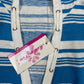 Y2k Moda Piu Long Sleeve Dress with Hood White Blue - M/L