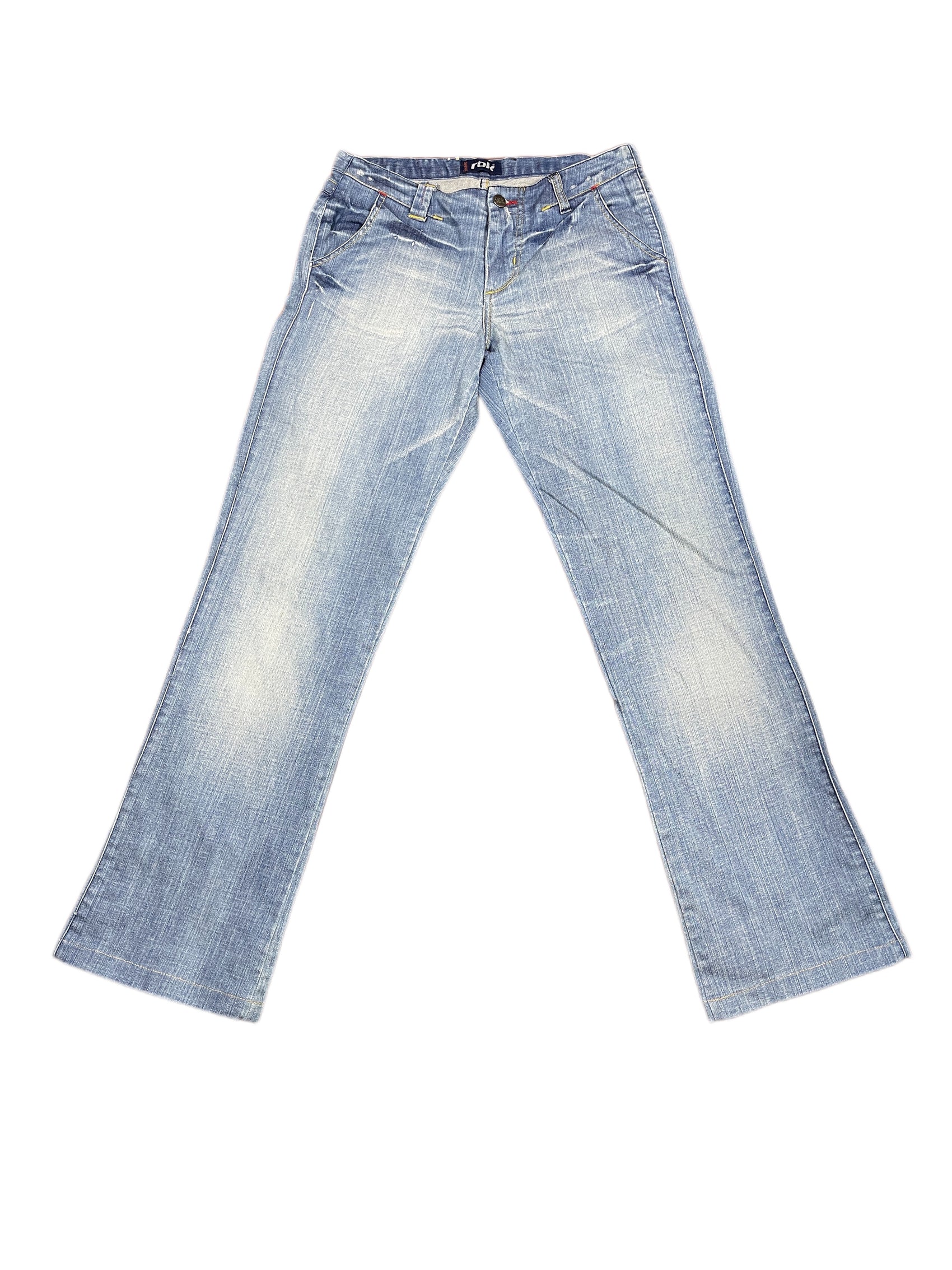 Y2k 2000s Rok Low Waist Bootcut Denim Pants Blue S/M