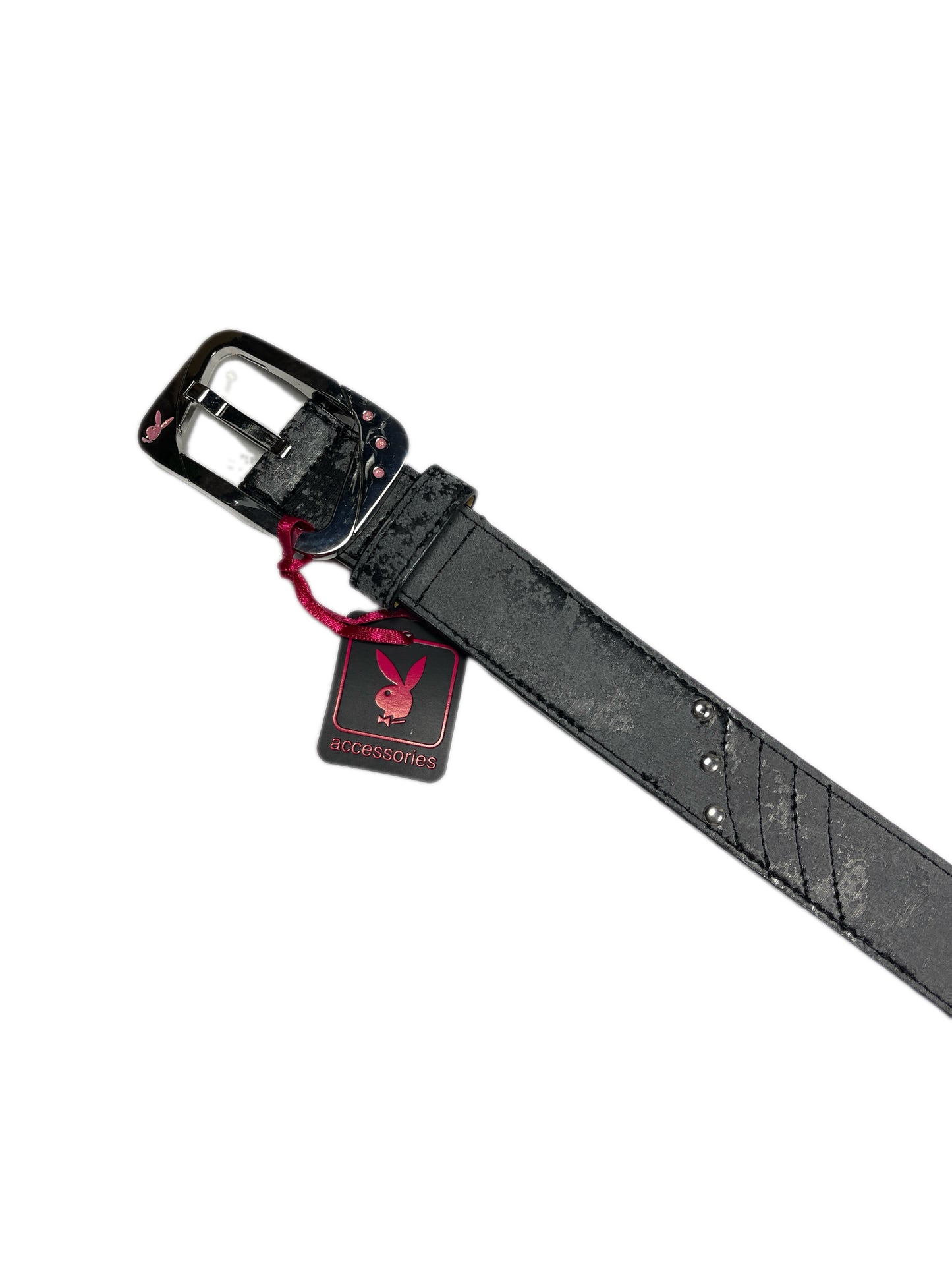 Y2k Playboy Belt Black Gray 2004