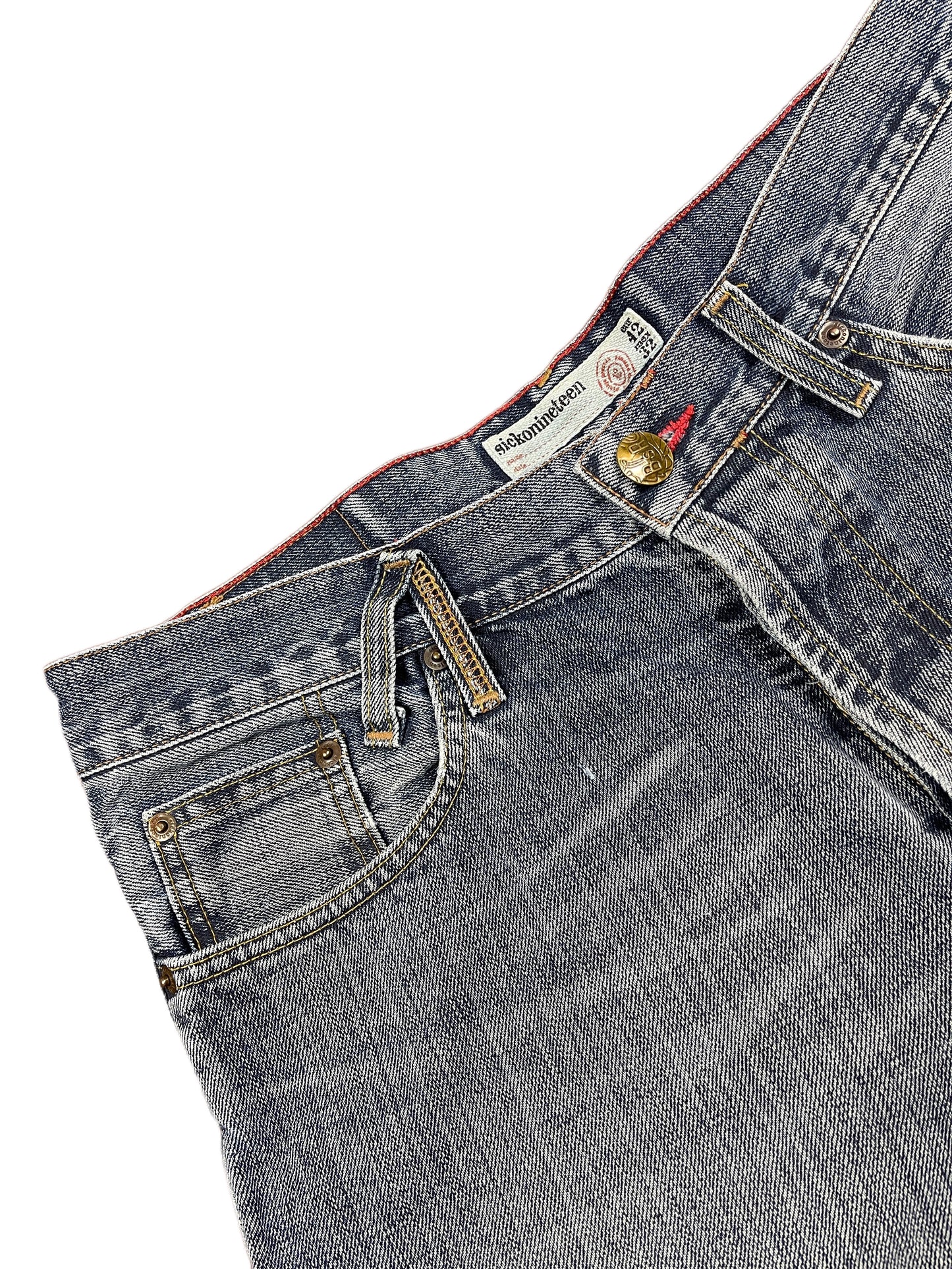 Y2k Sickonineteen Bootcut Denim Pants Blue - M