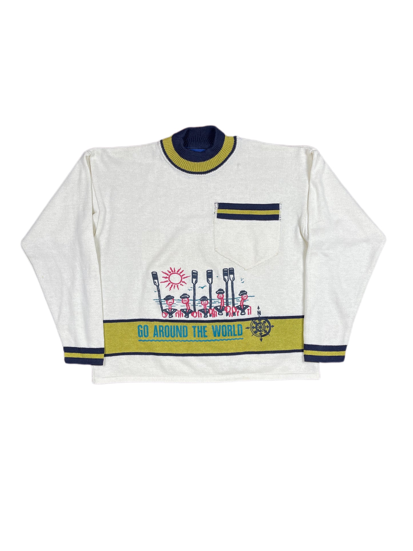 Vintage Thin Knitted Sweatshirt White - XS