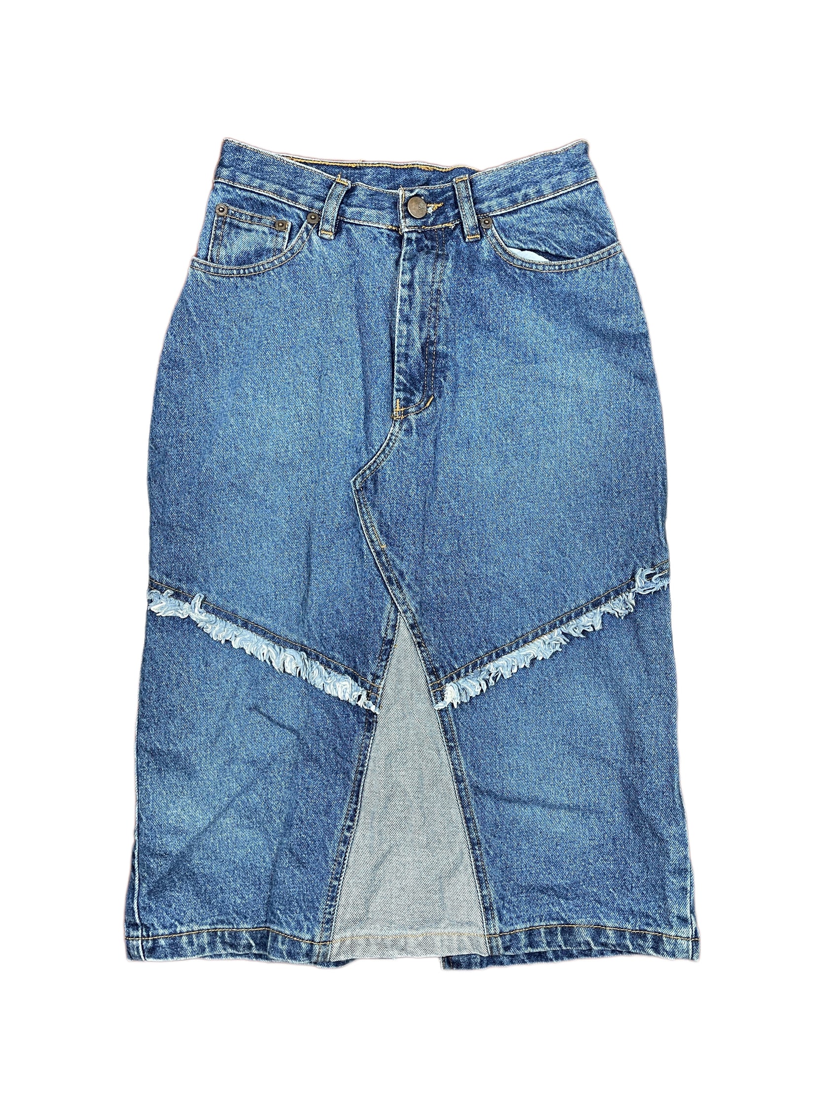 Bandolli High Waist Midi Denim Skirt Blue - XS