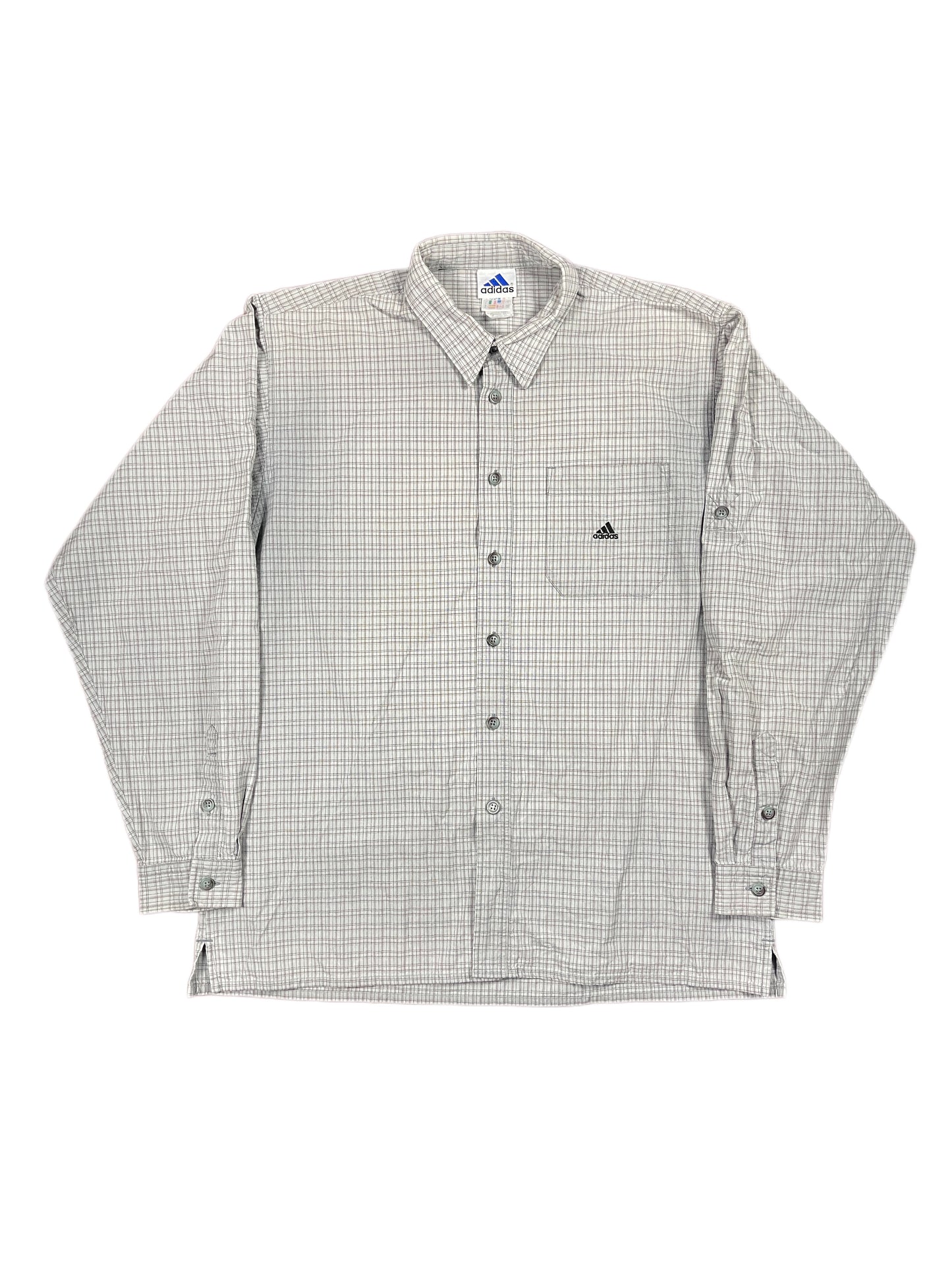 Vintage Adidas Long Sleeve Tracking Shirt Gray - L