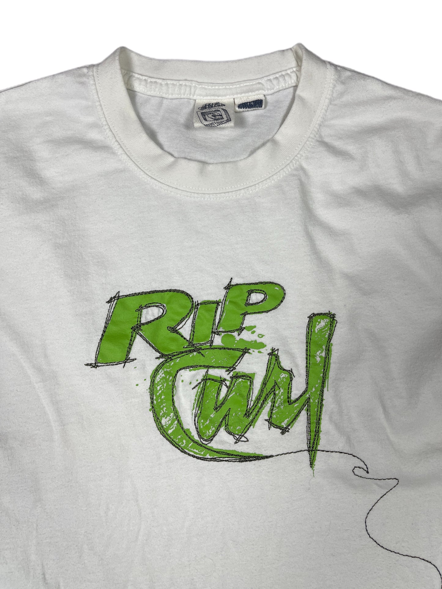 Y2k Rip Curl Tank Top White Green - XS