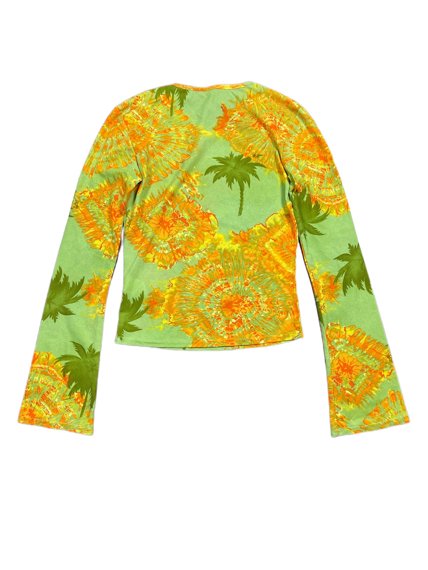 Y2k Just Cavalli Long Sleeve Top Green Multicolor XXL