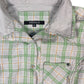 Y2K Wissmach Long Sleeve Shirt Green Squared Pattern Cotton Blend S