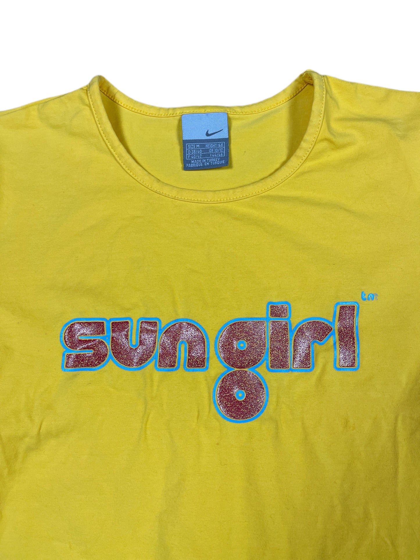 Y2k Nike 2000s Short Sleeve Top Yellow - M