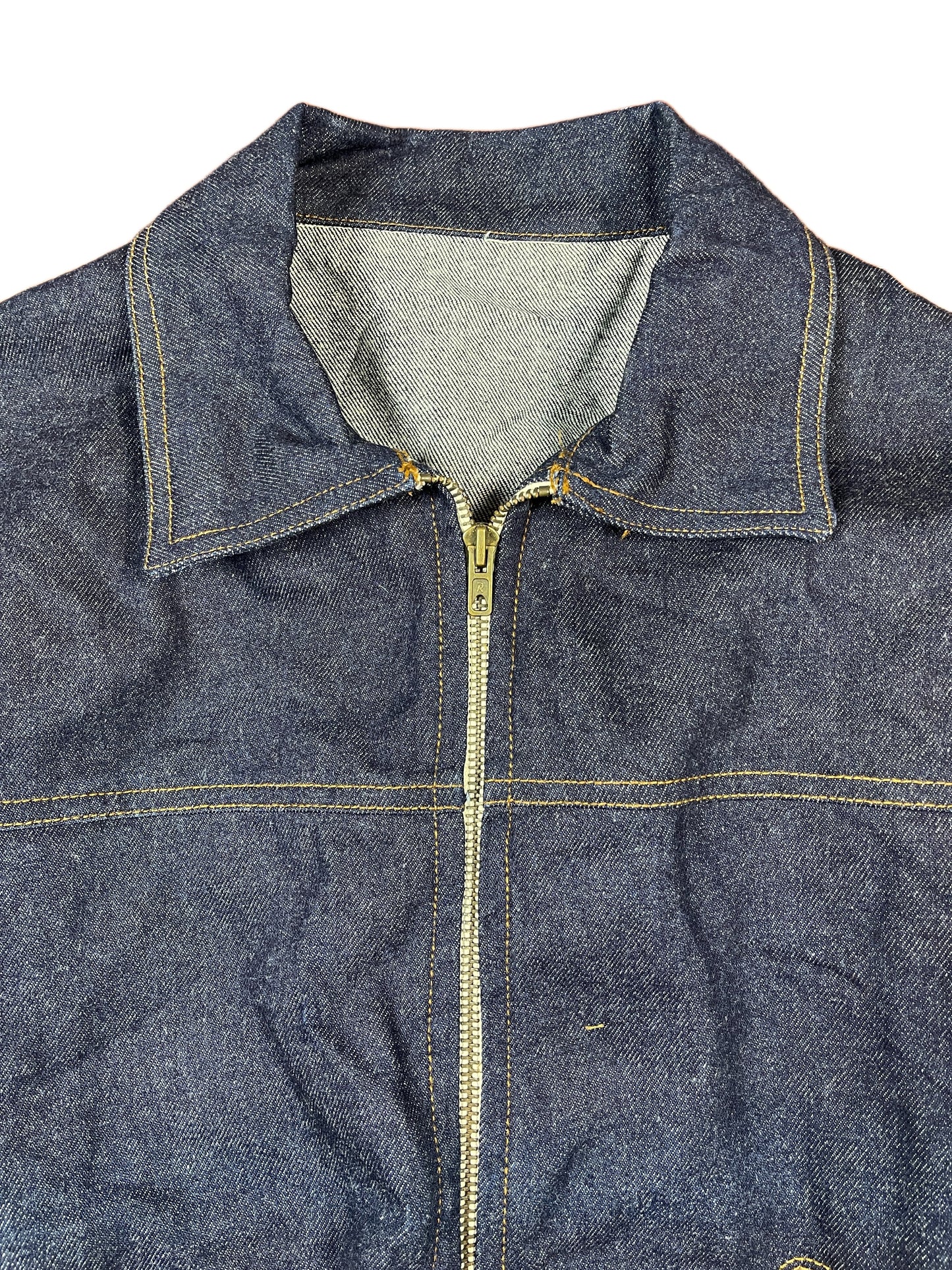 Vintage Denim Jacket Korean Style Blue L