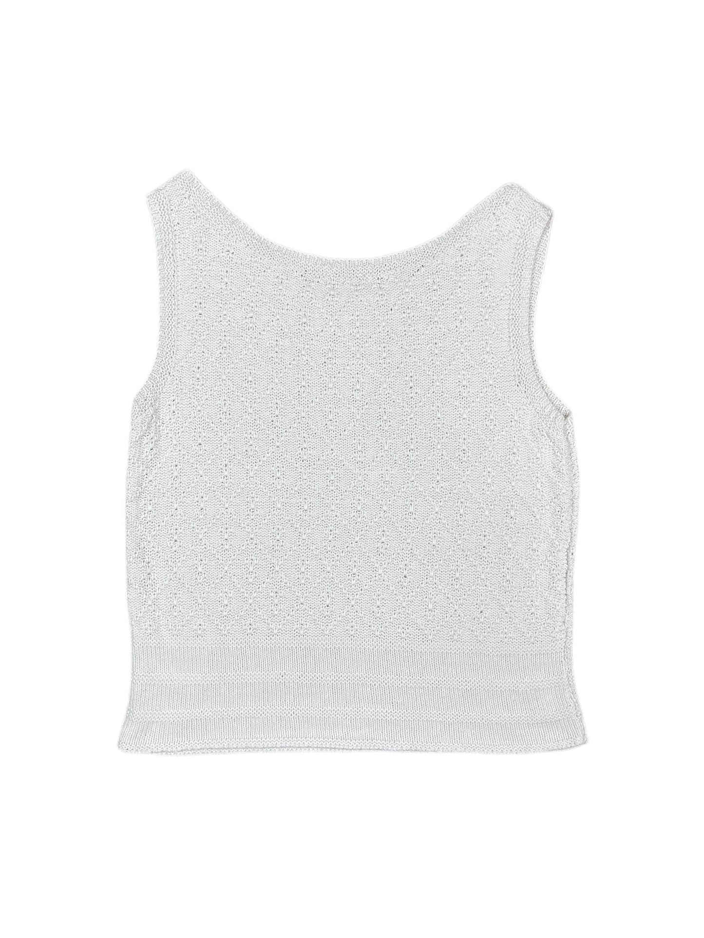 Vintage Knitted Sleeveless Top White - M