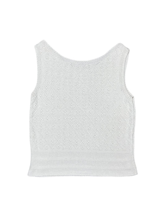 Vintage Knitted Sleeveless Top White - M