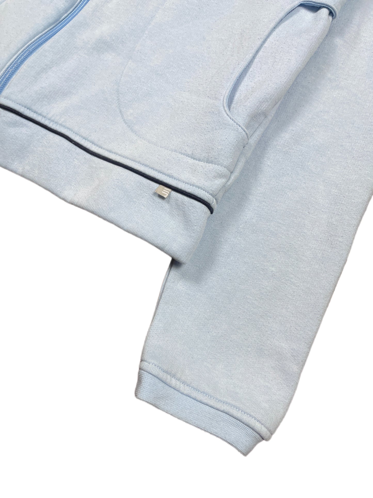 Vintage Adidas Zip Sweatshirt Baby Blue - S