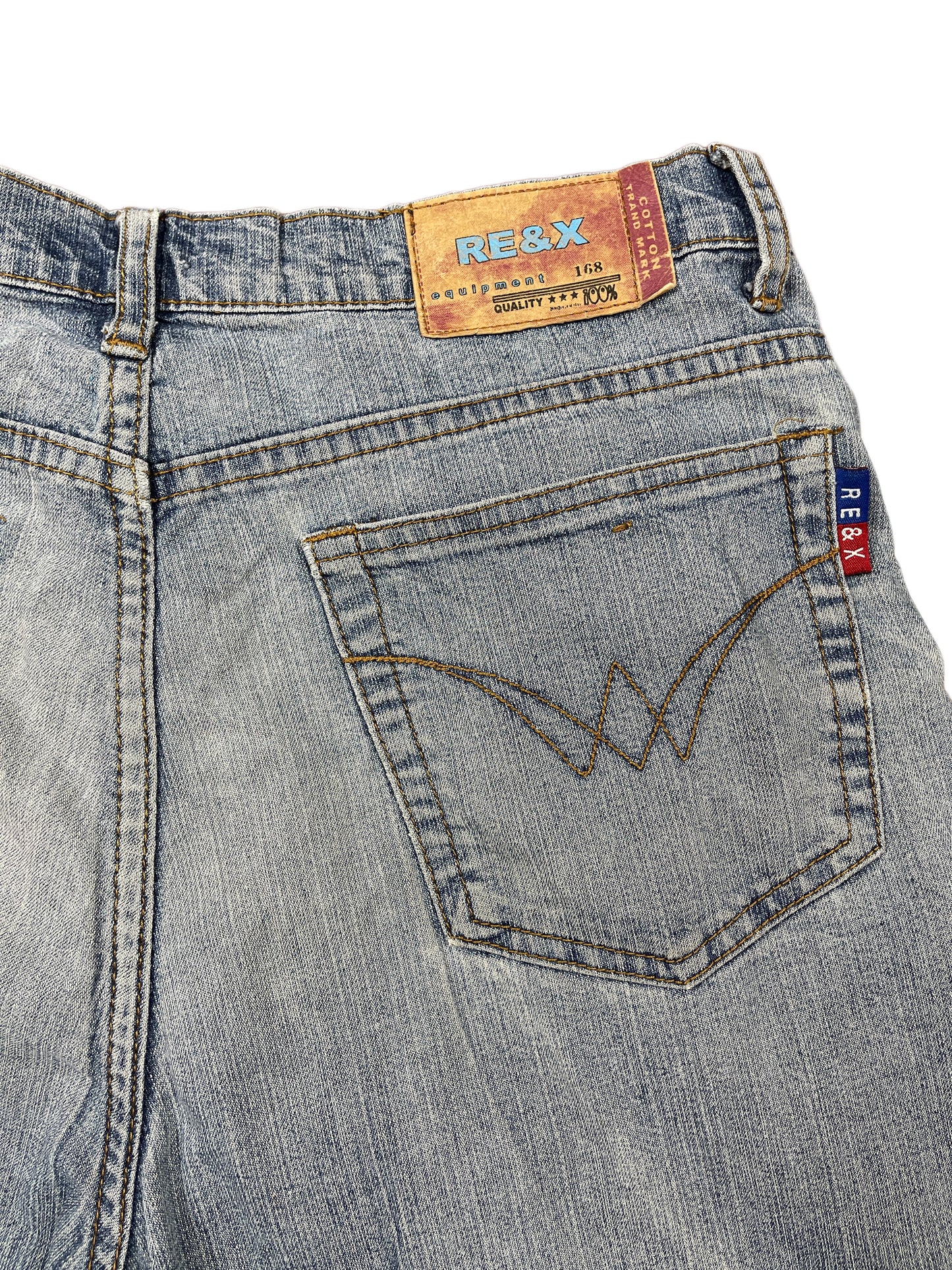 Y2k Re&x Bootcut Denim Pants Blue - XXL