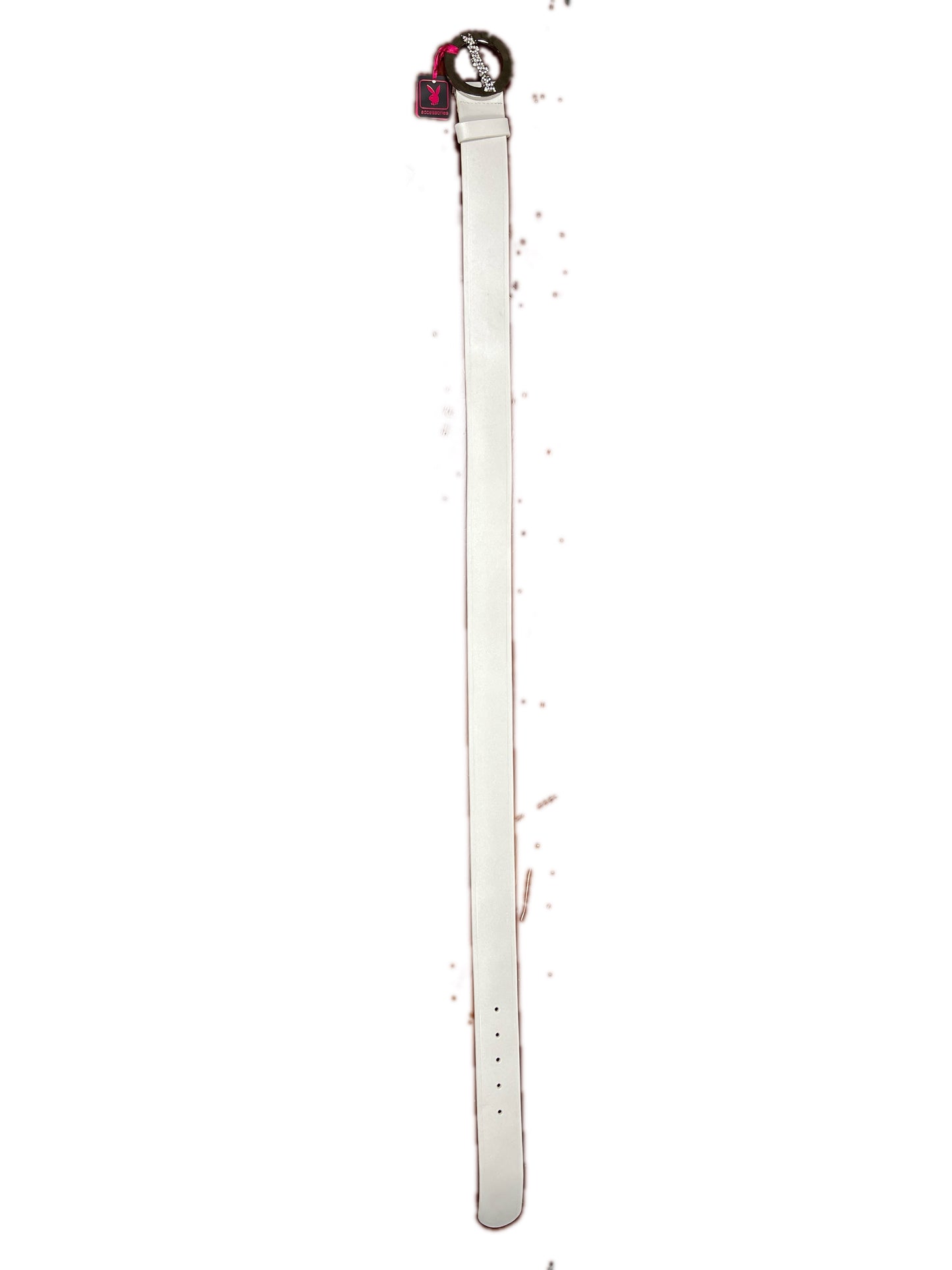 Y2k Playboy Leather Belt Mother-of-Pearl White 2004