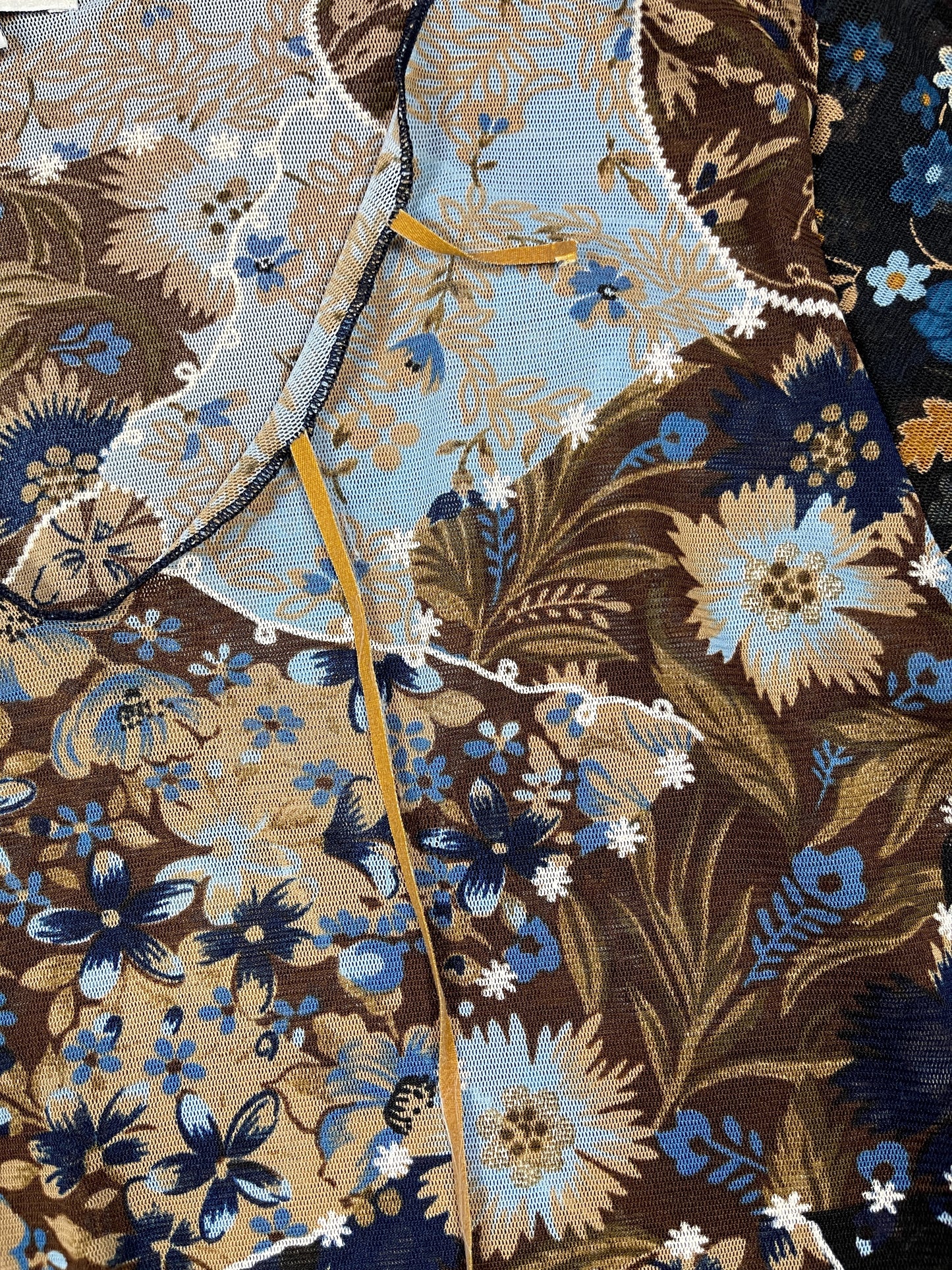 Y2k Festa Long Sleeve See Through Top Brown - M