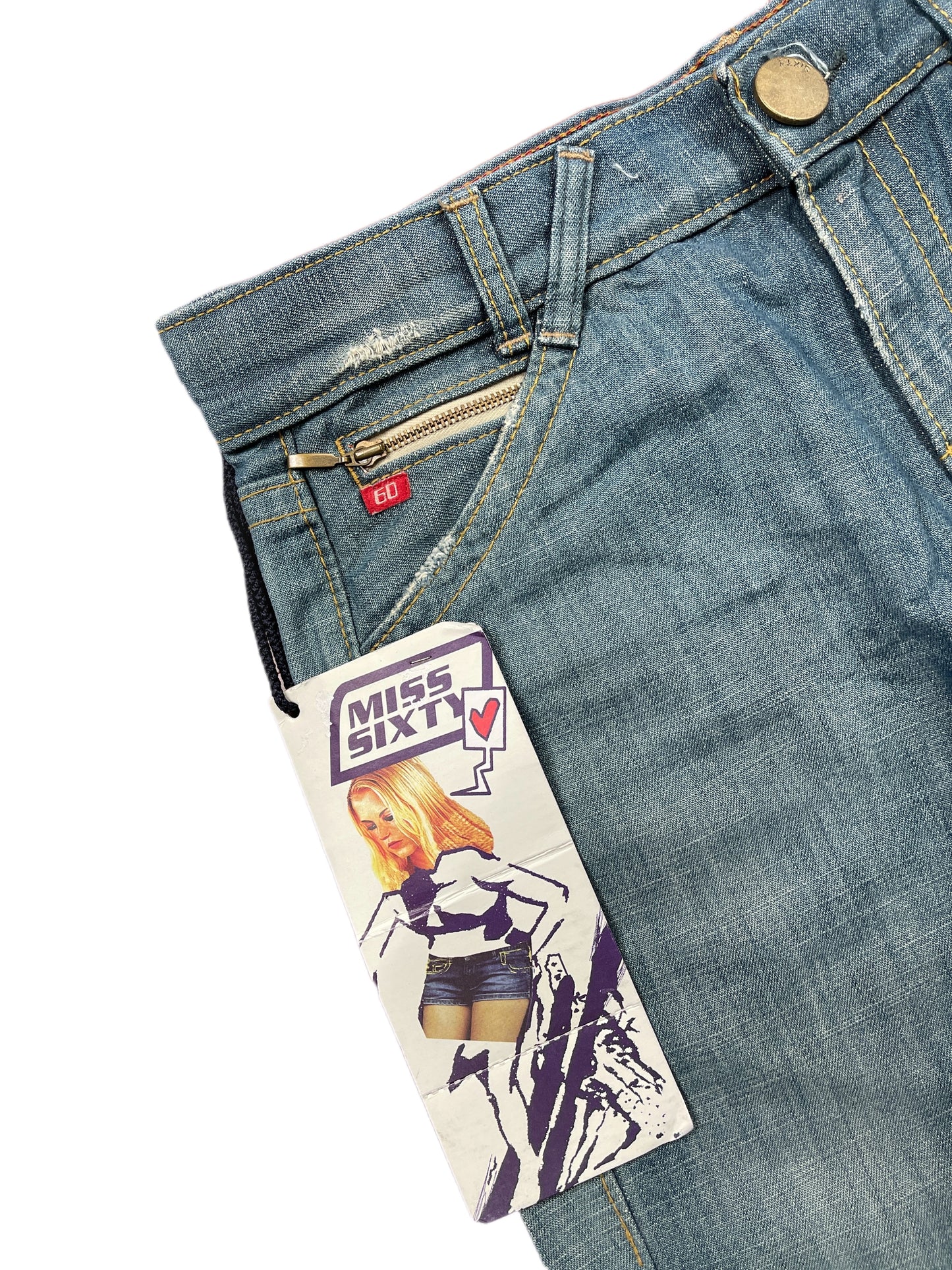 Y2k Miss Sixty Low Waist Deadstock Bootcut Flared Denim Pants Blue - M