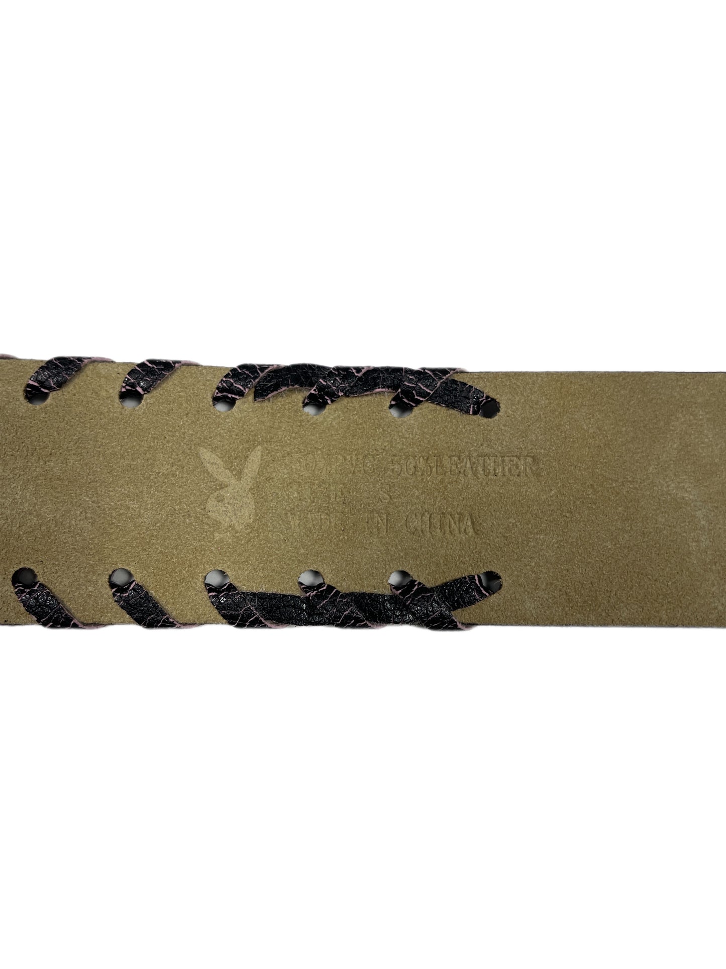 Y2k Playboy Belt Black Pink 2004
