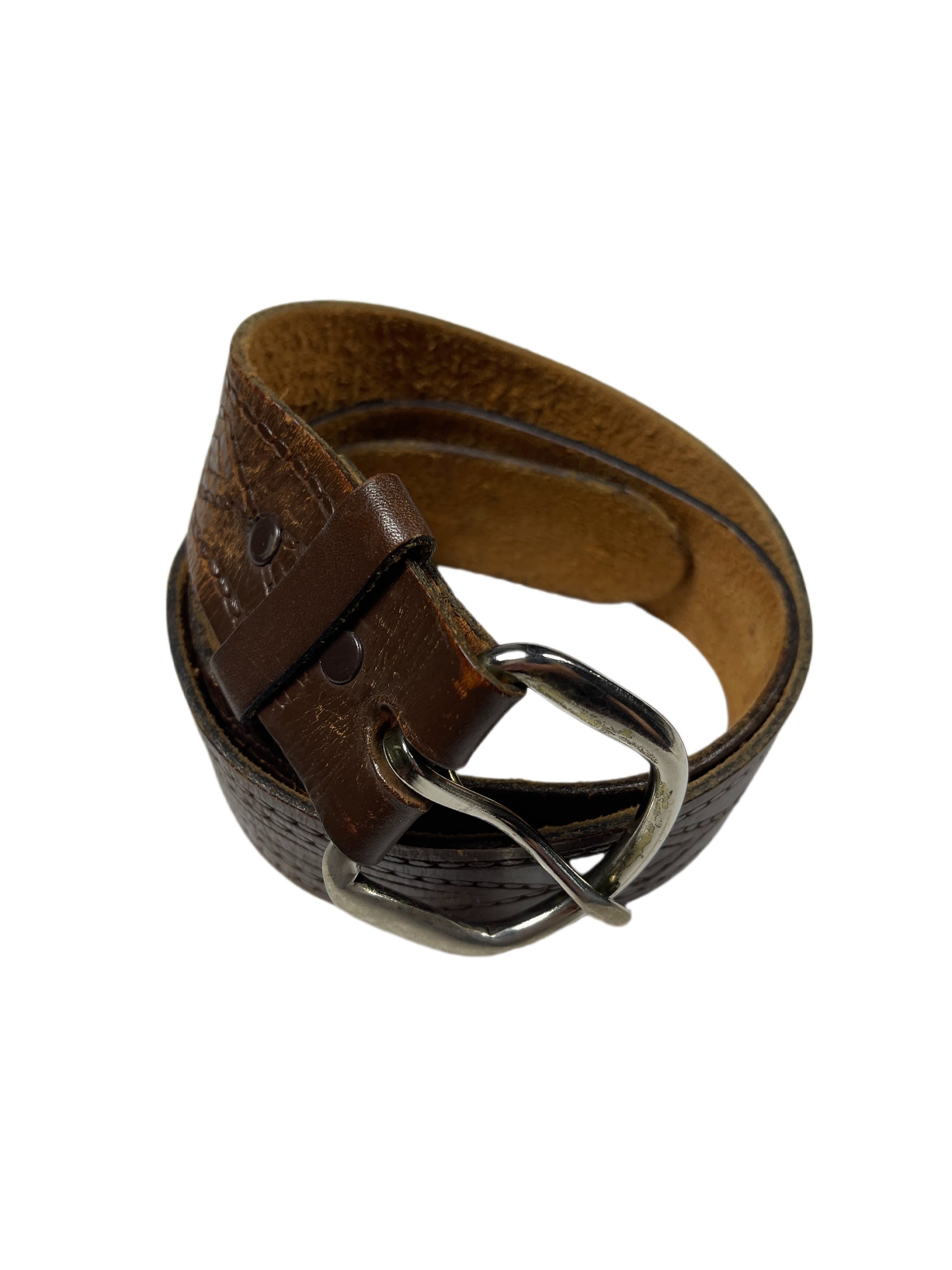 Vintage 70s Leather Belt Brown