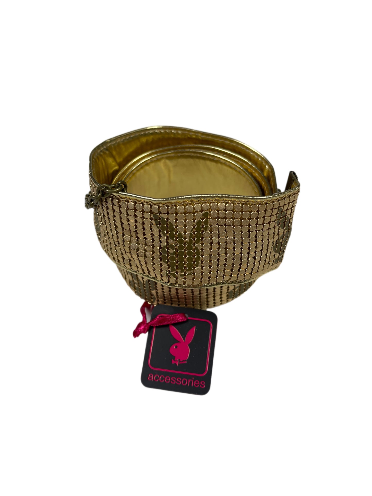 Y2k Playboy Metal Mesh Belt Gold 2004