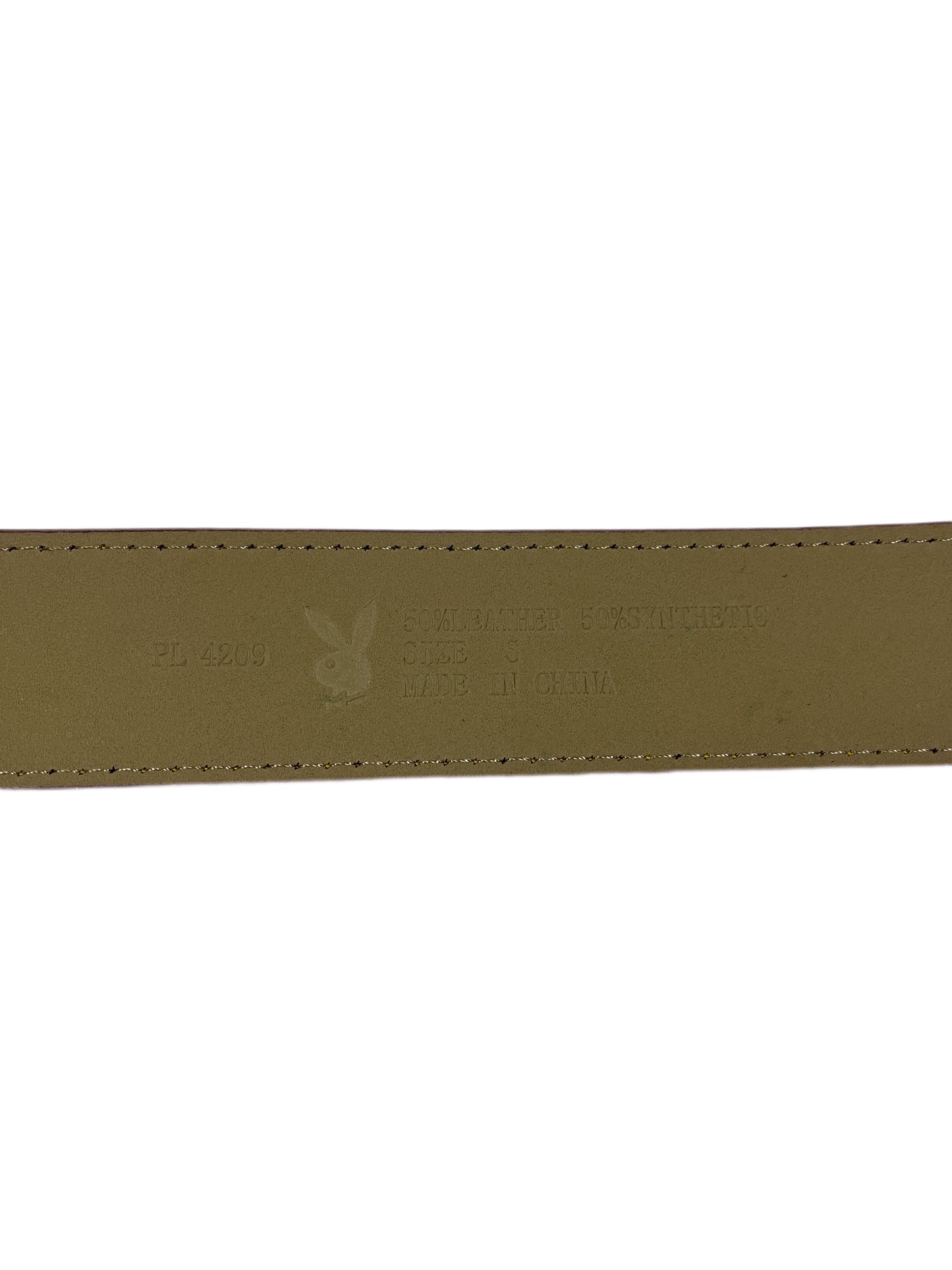 Y2k Playboy Belt Vegan Leather Brown 2004