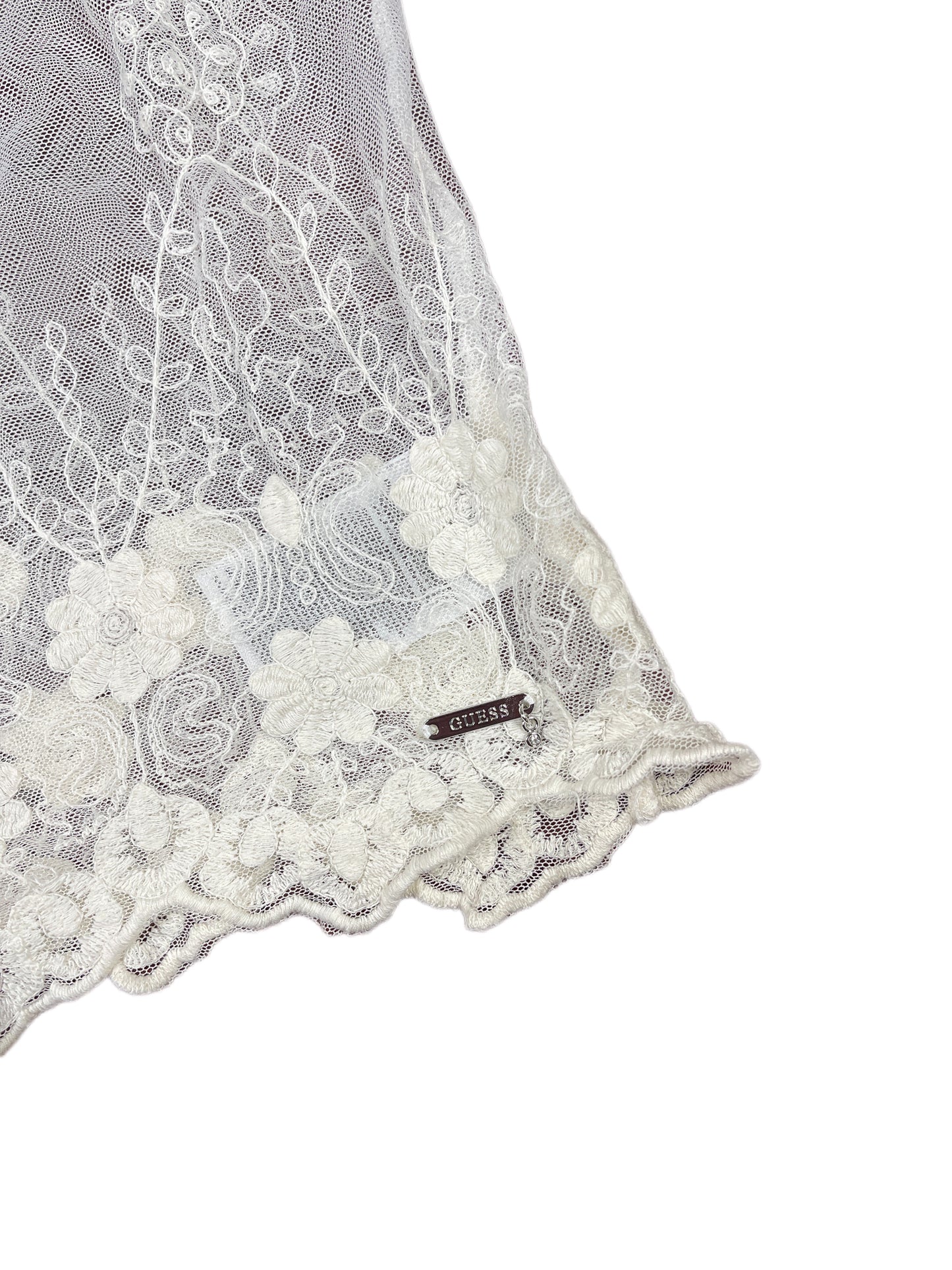 Y2k Guess See Through Sleeveless Top White - S
