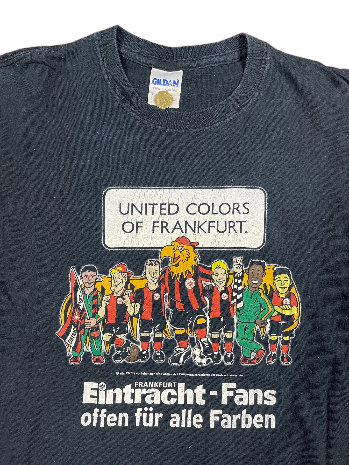 Y2k Eintracht Frankfurt T-Shirt Fan T-Shirt Black - S