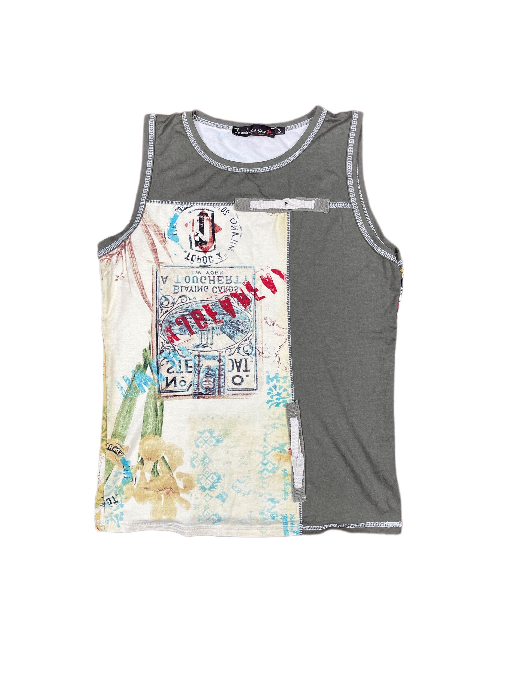 Y2k La mode est a vous Sleeveless Top Khaki - S/M