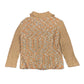 Vintage Turtleneck Knitted Zip Sweatshirt Brown Orange - L/XL