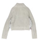 Stradivarius Knit Long Sleeve Fake Fur Zip Jacket Beige Gray - S