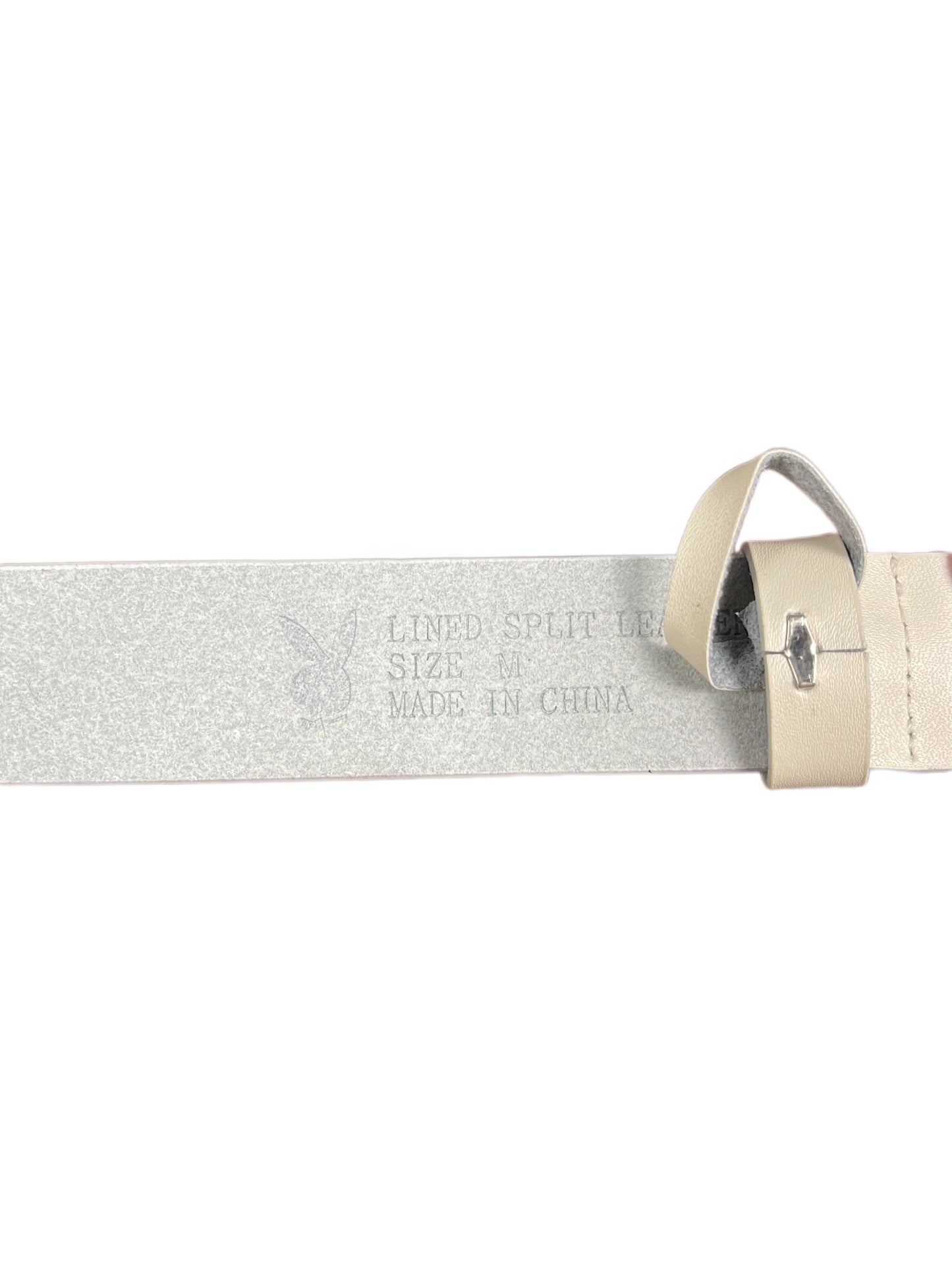 Y2k Playboy Leather Plug In Belt White 2004