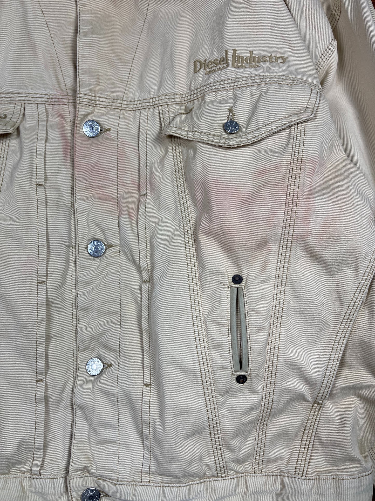 Vintage Diesel Distressed Jacket Cream - XL