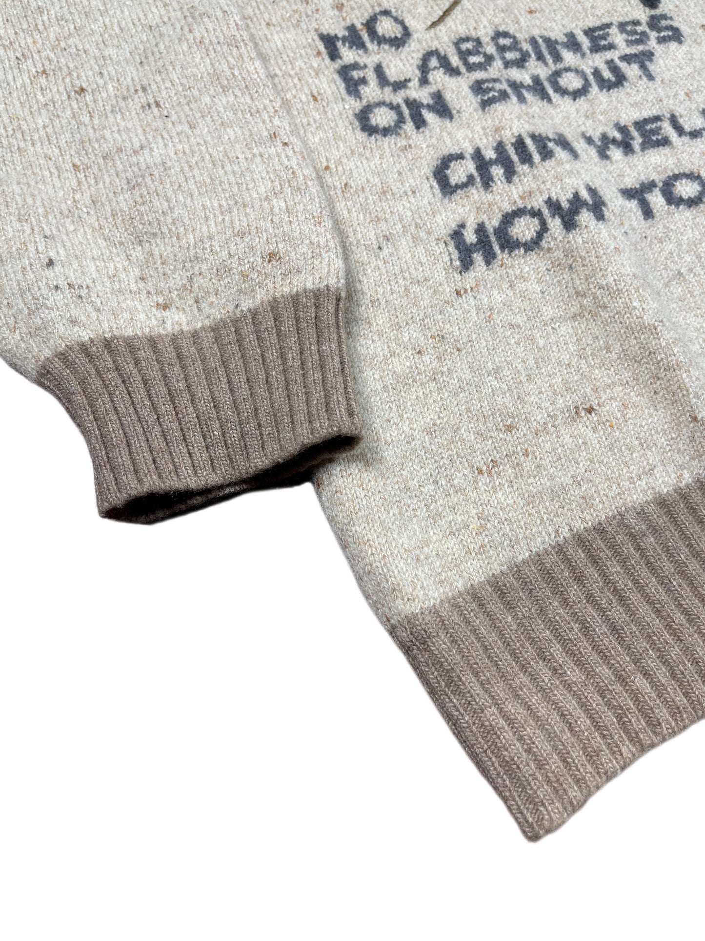 Vintage Iceberg Pluto 1994 Disney Chunky Knitted Sweatshirt Beige Cream - XL