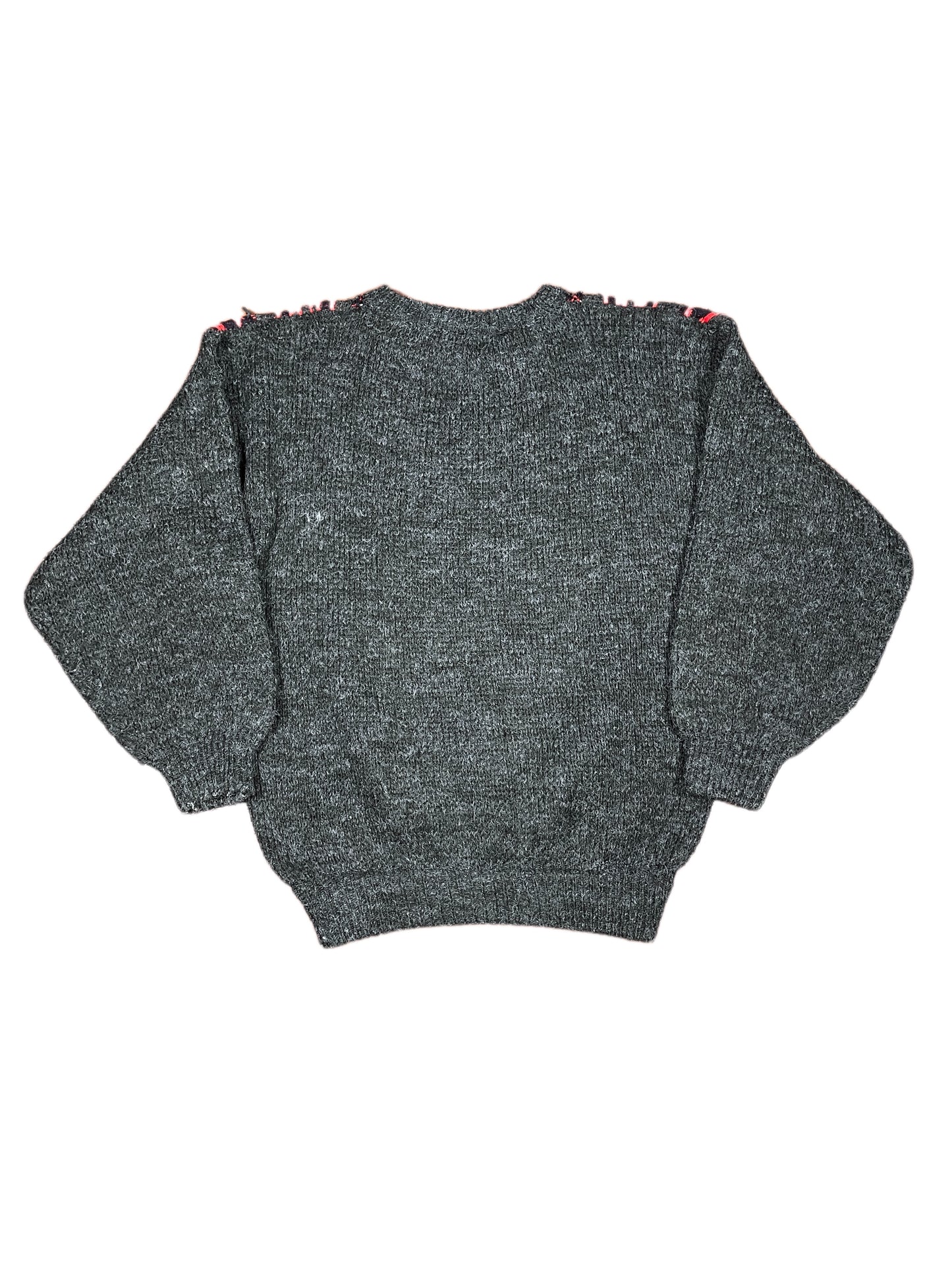 Vintage Arikan Triko Knitted Sweatshirt Red Gray - M
