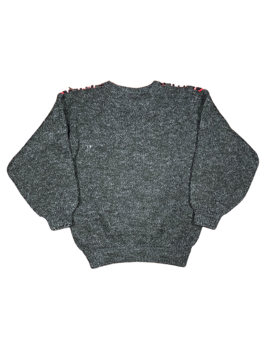 Vintage Arikan Triko Knitted Sweatshirt Red Gray - M