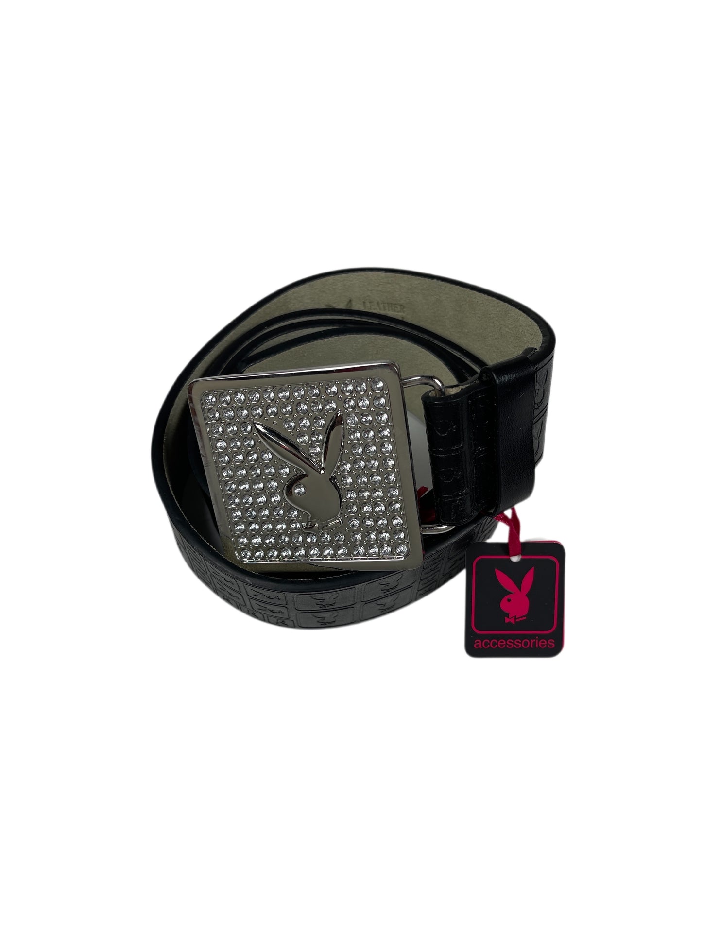 Y2k Playboy Leather Plug in Belt Black 2004