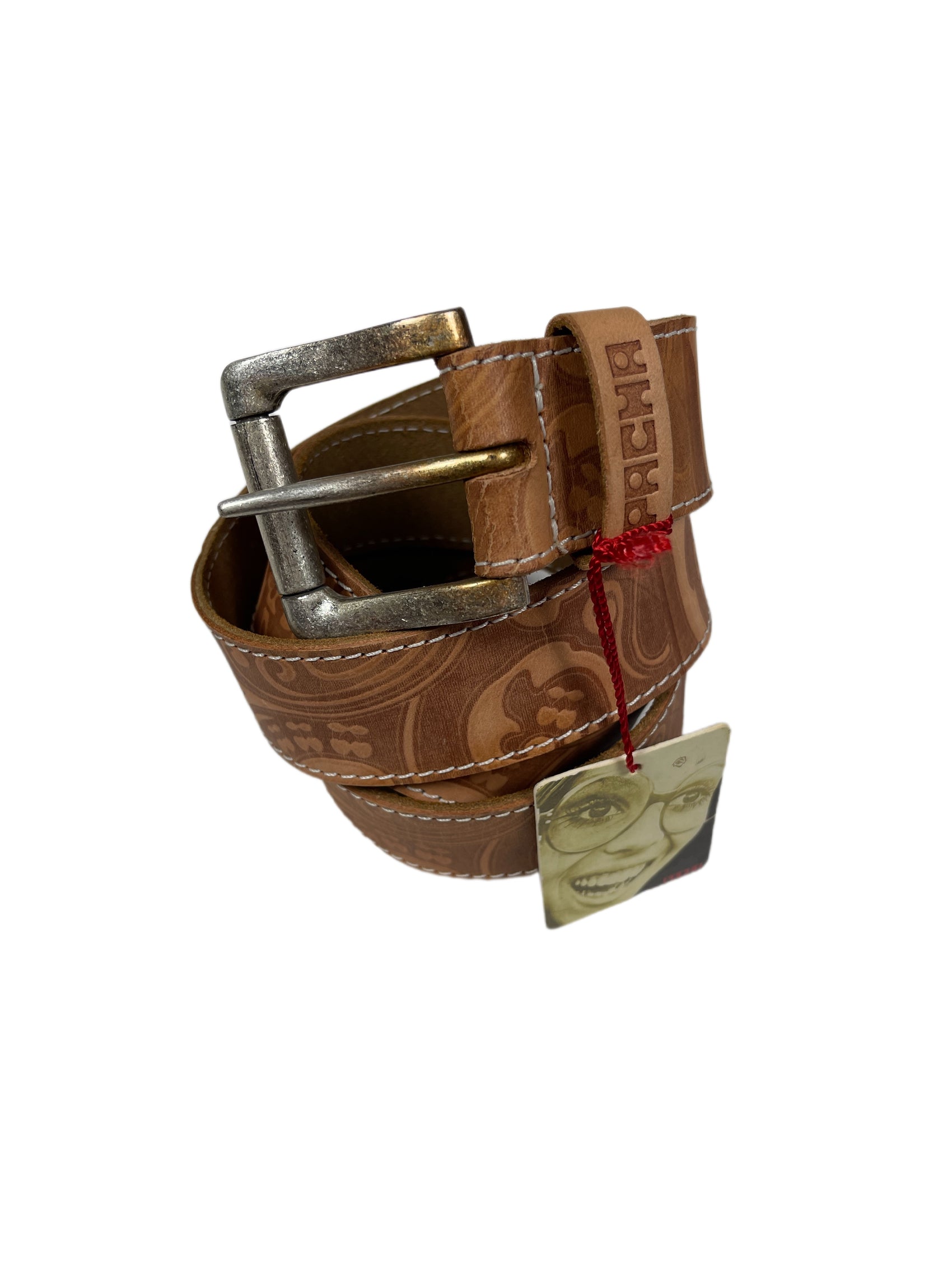 Y2k Pacha Ibiza Leather Belt Brown 2000s