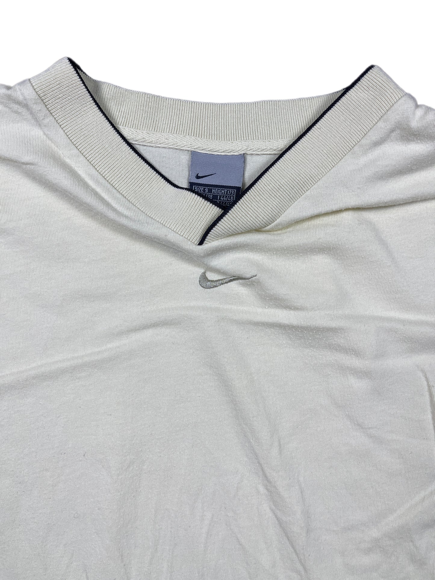 Vintage Nike 2000s T-Shirt Middle Swoosh Cream - S