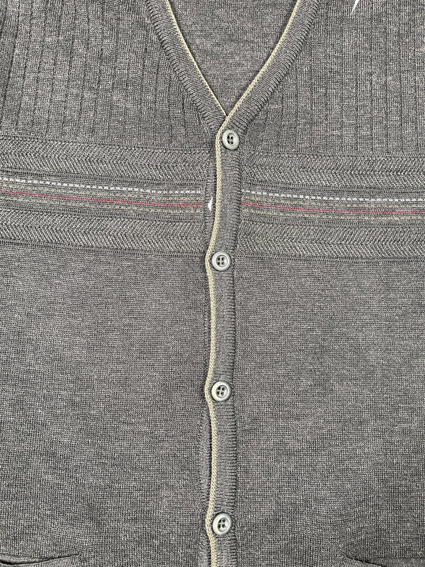 Vintage Sportman Knitted Vest Gray Green - XL