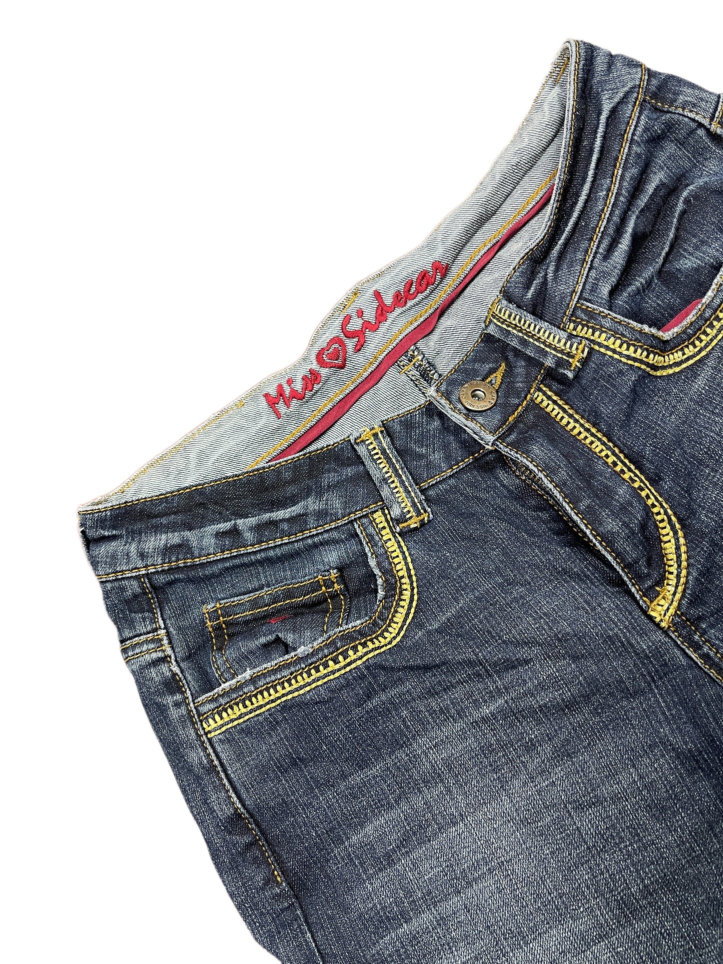 Y2k Miss Sidecar Bootcut Low Waist Denim Pants Blue - M