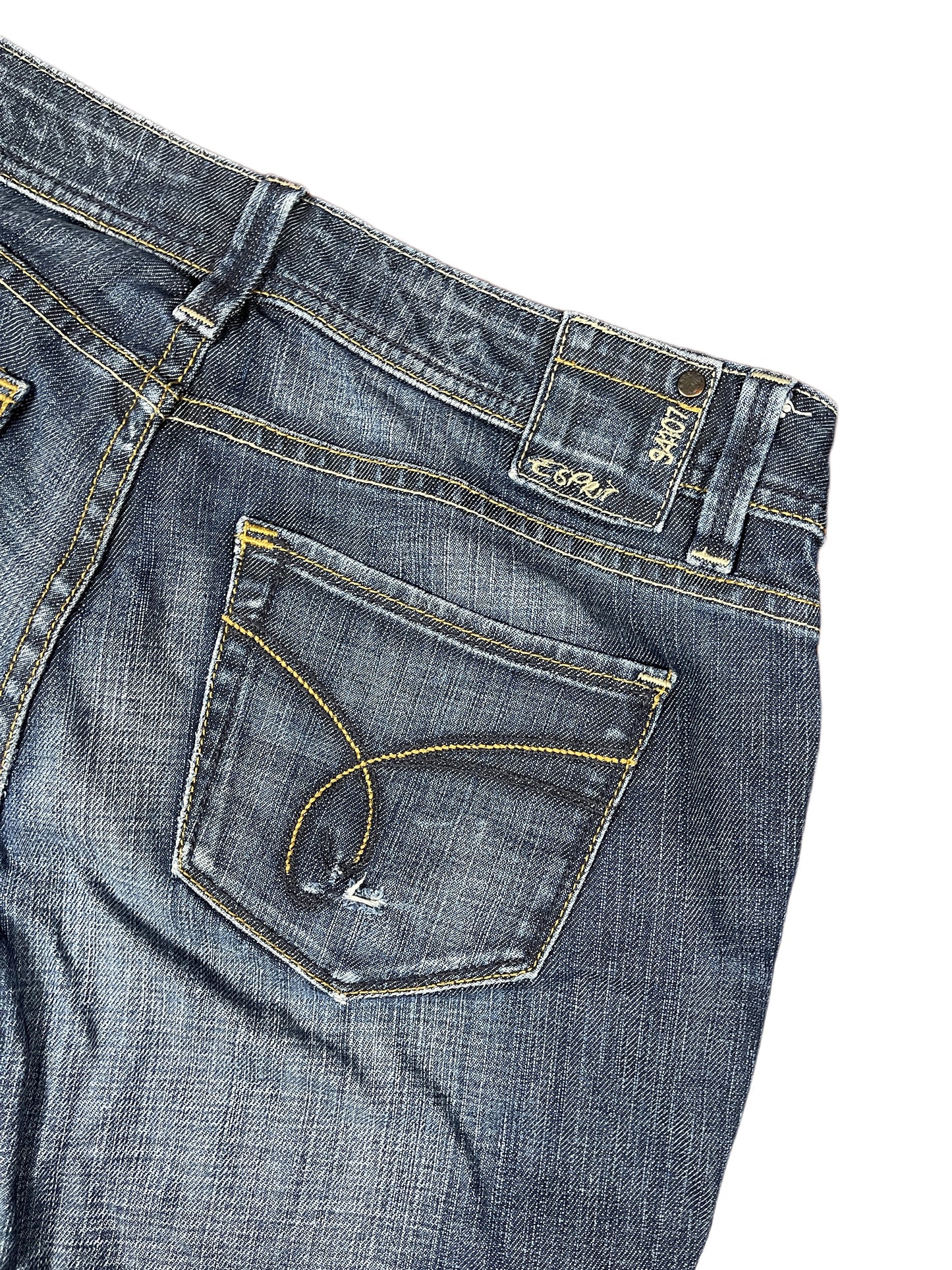 Y2k Esprit Low Waist Flared Denim Pants Blue - M/L