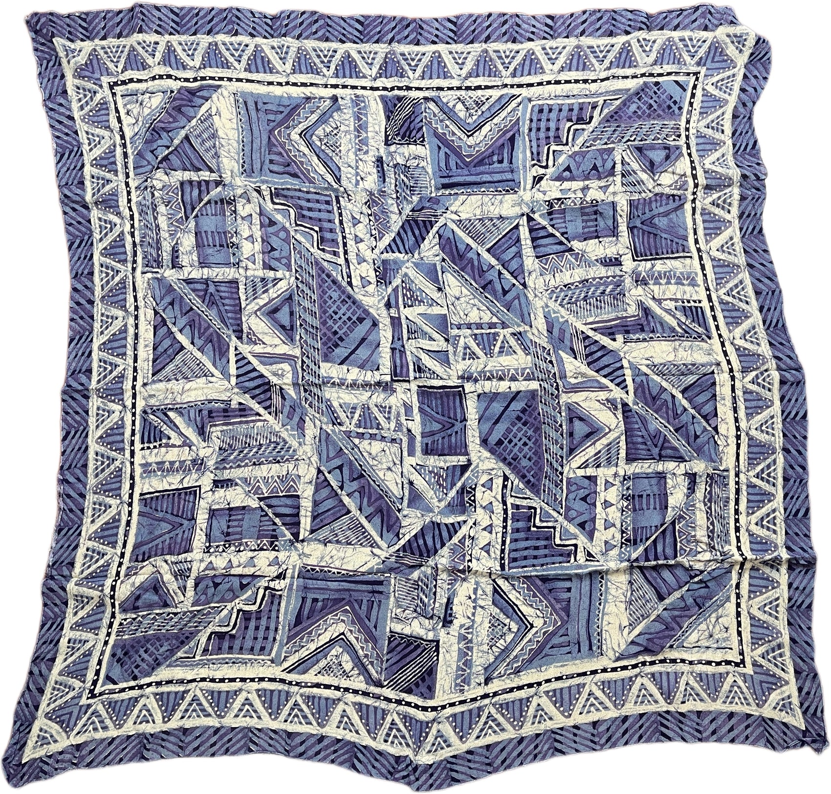 Vintage Handkerchief Blue Synthetic