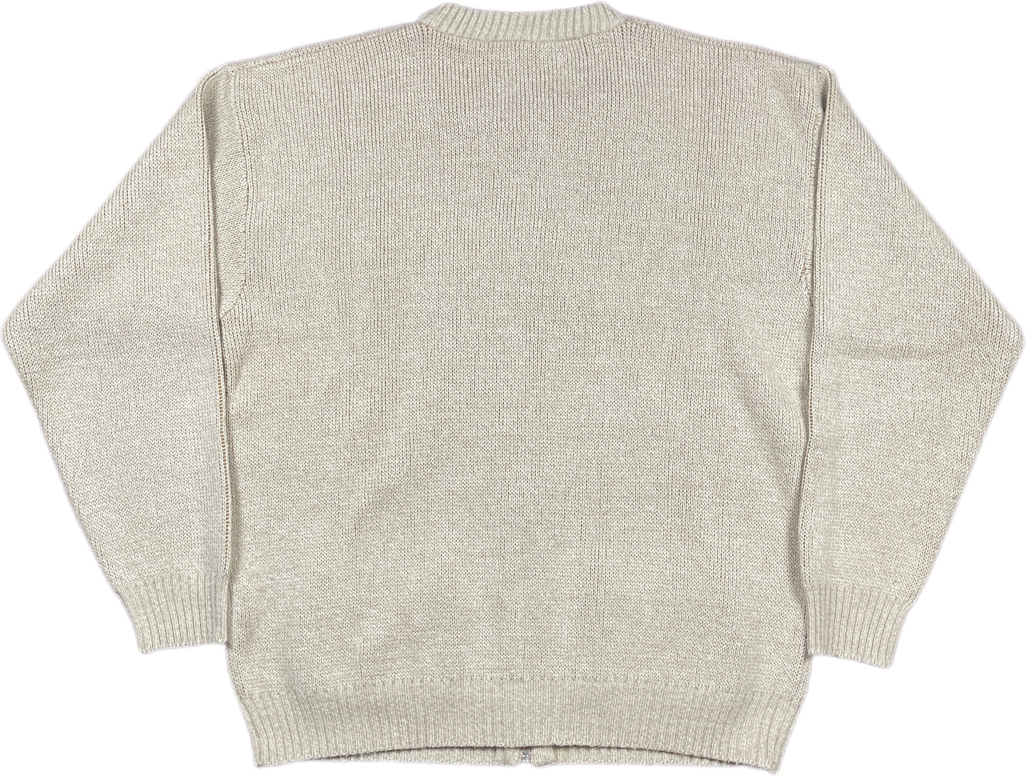 Vintage Knitted Sweatshirt Cream Acrylic L/XL